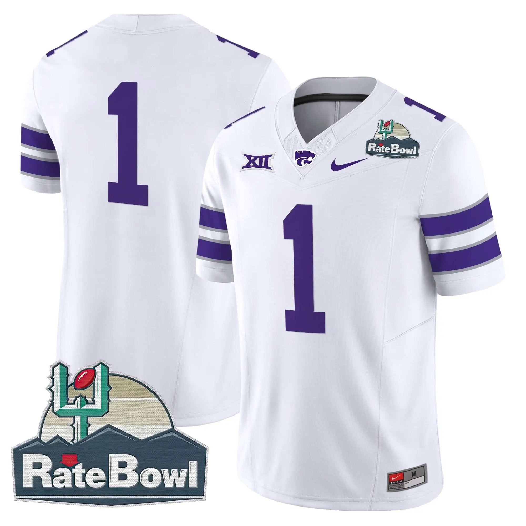 Kansas State Wildcats 2025 Rate Bowl Patch Vapor Limited Jersey by Kansas State Wildcats