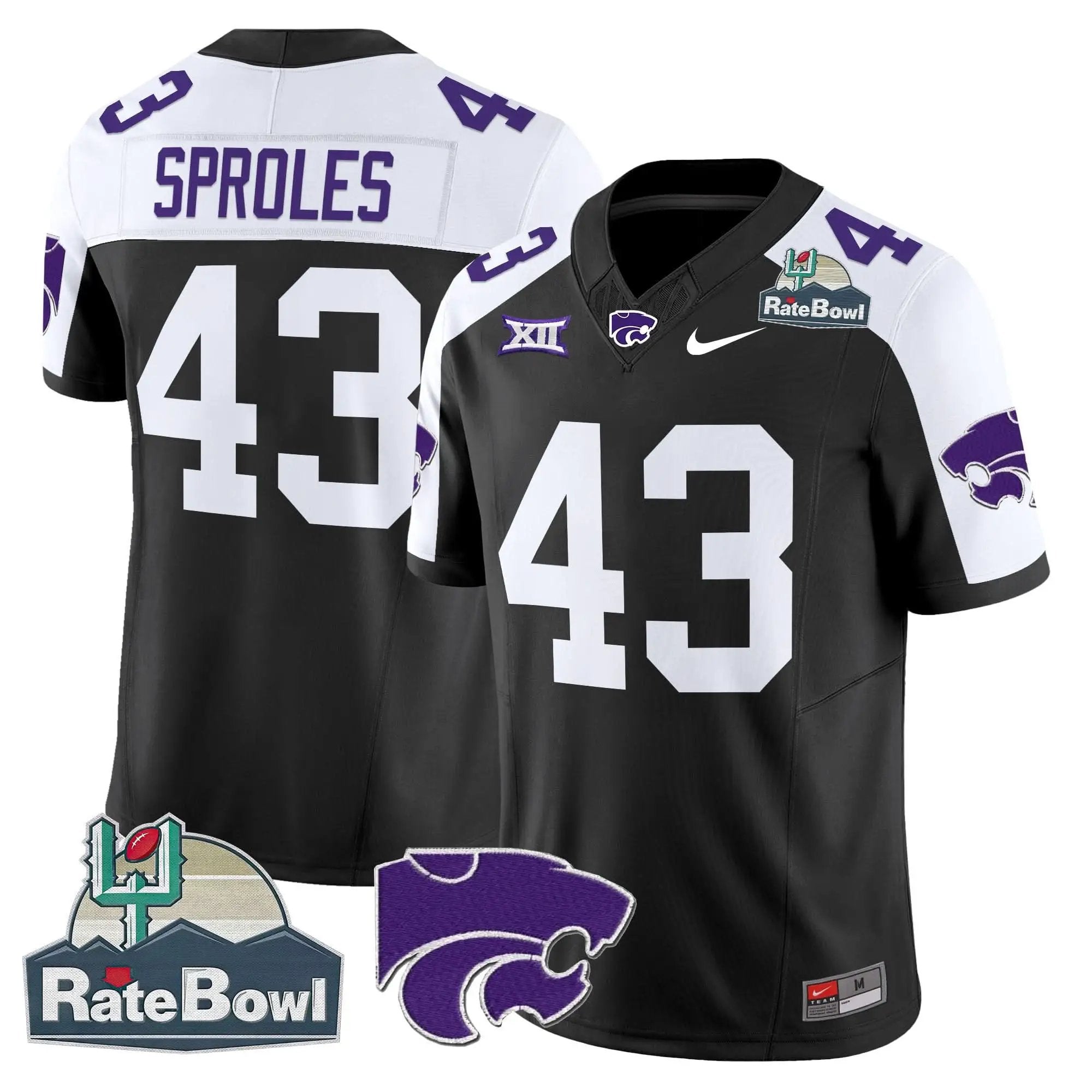 Kansas State Wildcats 2025 Rate Bowl Patch Vapor Limited Jersey by Kansas State Wildcats