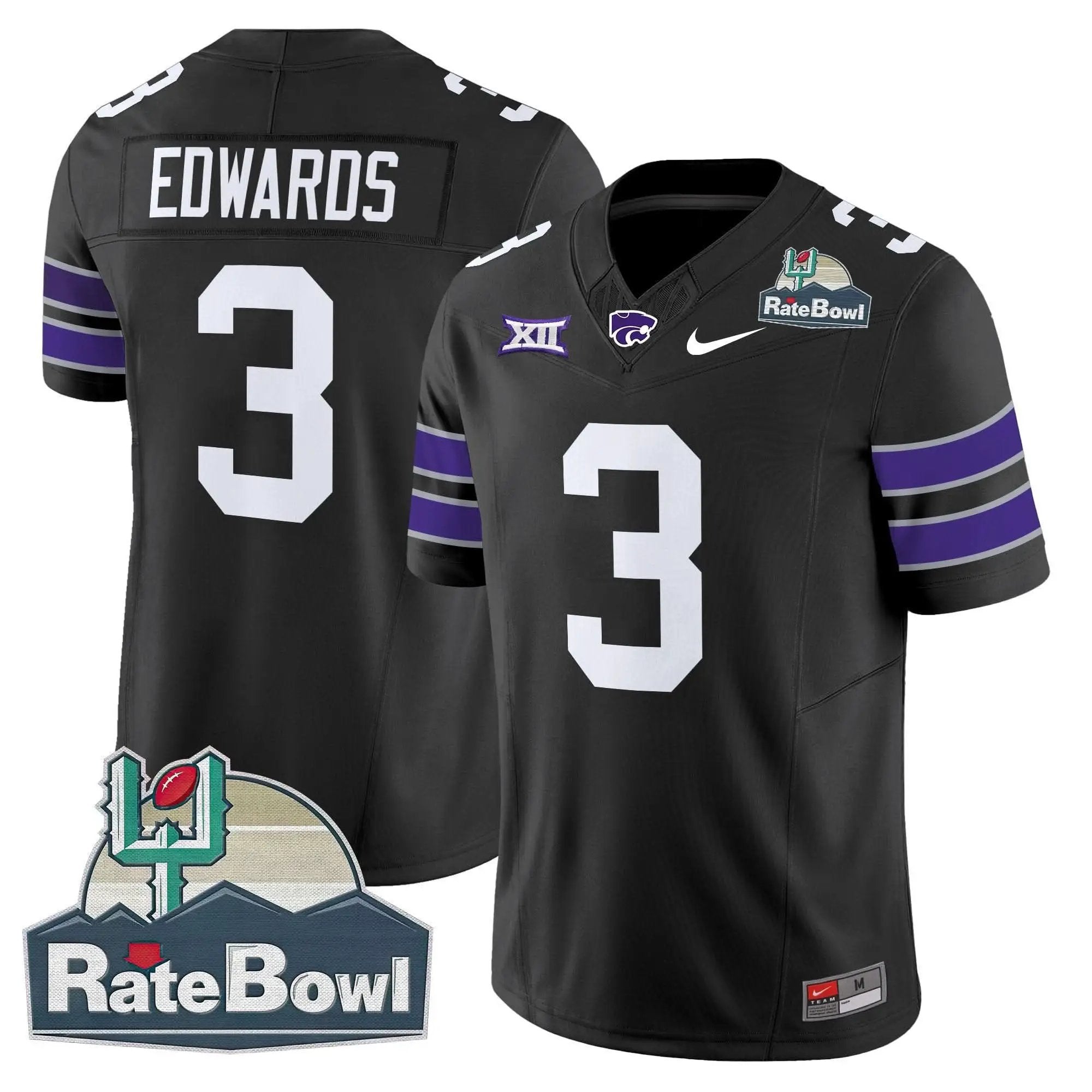 Kansas State Wildcats 2025 Rate Bowl Patch Vapor Limited Jersey by Kansas State Wildcats