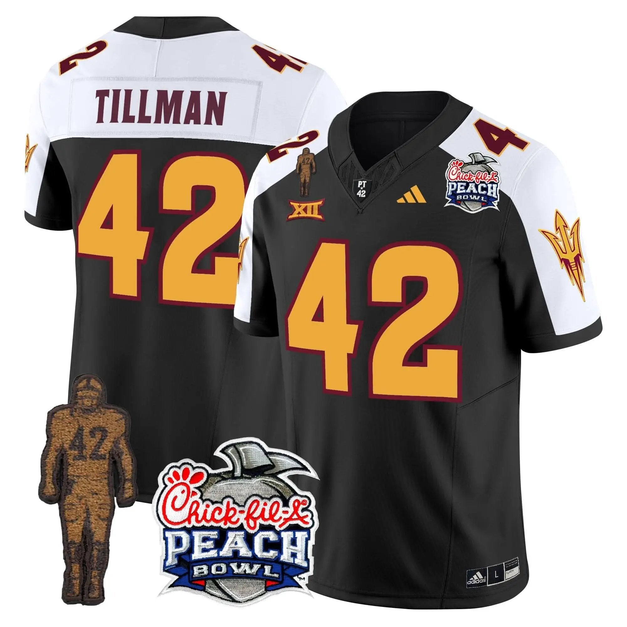 SD Pat Tillman & Peach Bowl Patch Vapor Limited Jersey by Arizona State Sun Devils