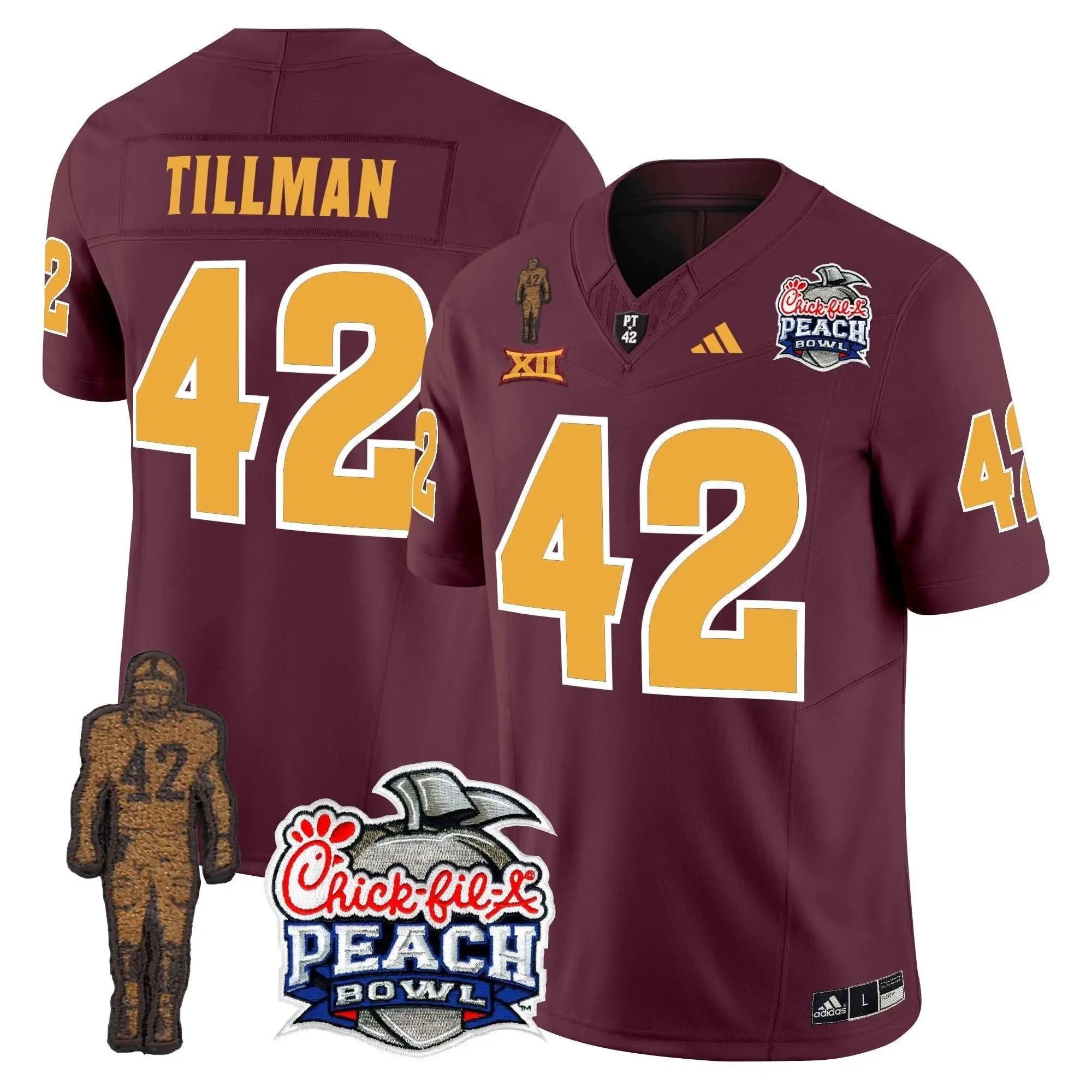 SD Pat Tillman & Peach Bowl Patch Vapor Limited Jersey by Arizona State Sun Devils