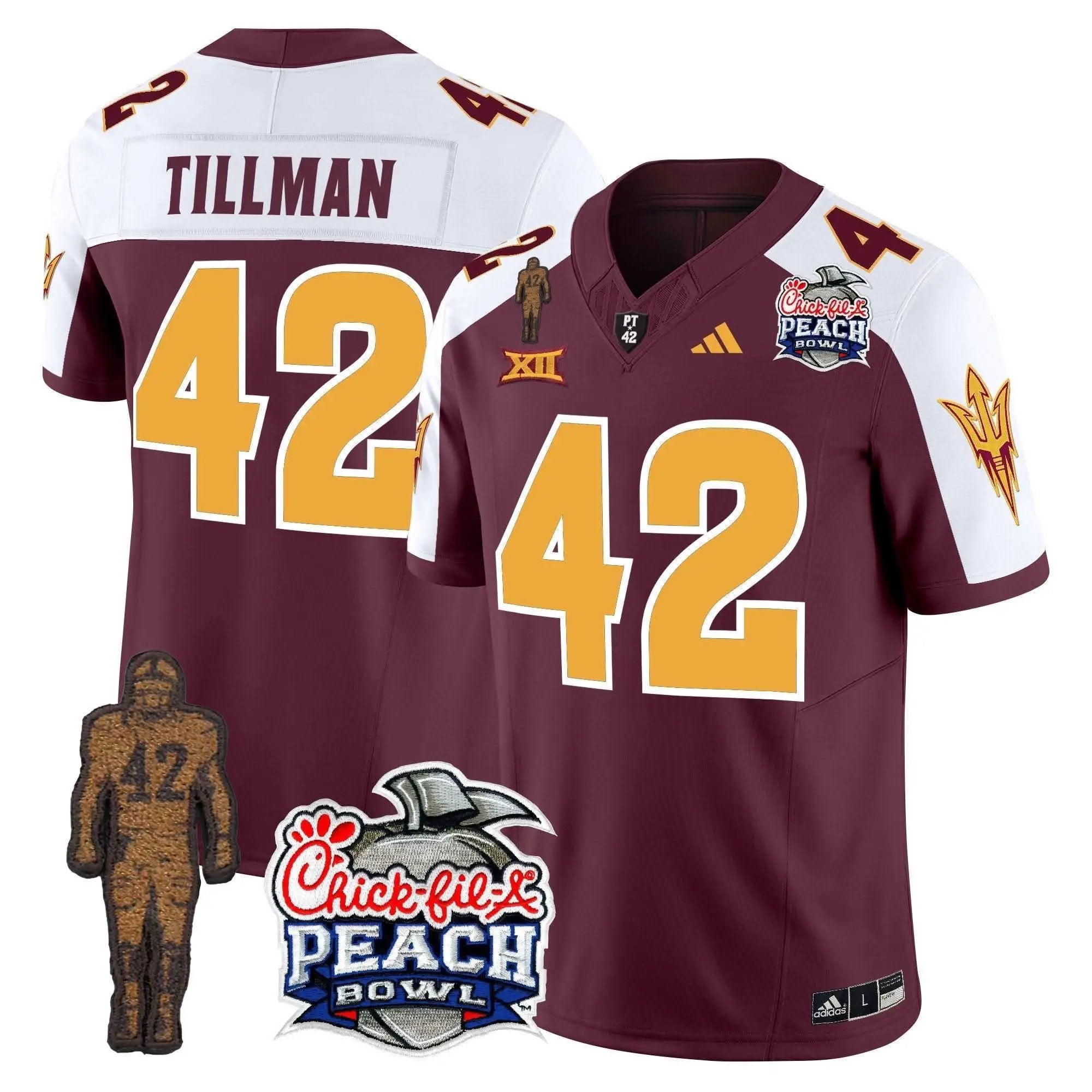 SD Pat Tillman & Peach Bowl Patch Vapor Limited Jersey by Arizona State Sun Devils
