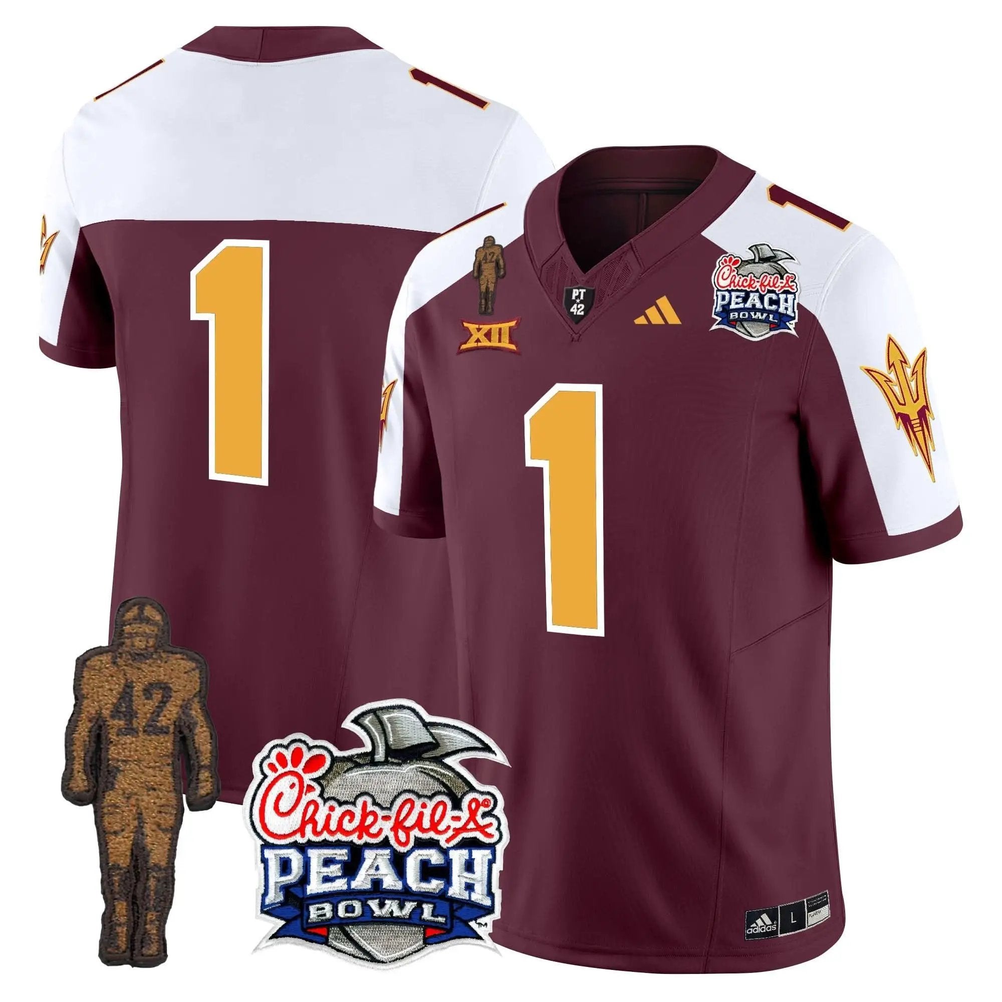 SD Pat Tillman & Peach Bowl Patch Vapor Limited Jersey by Arizona State Sun Devils