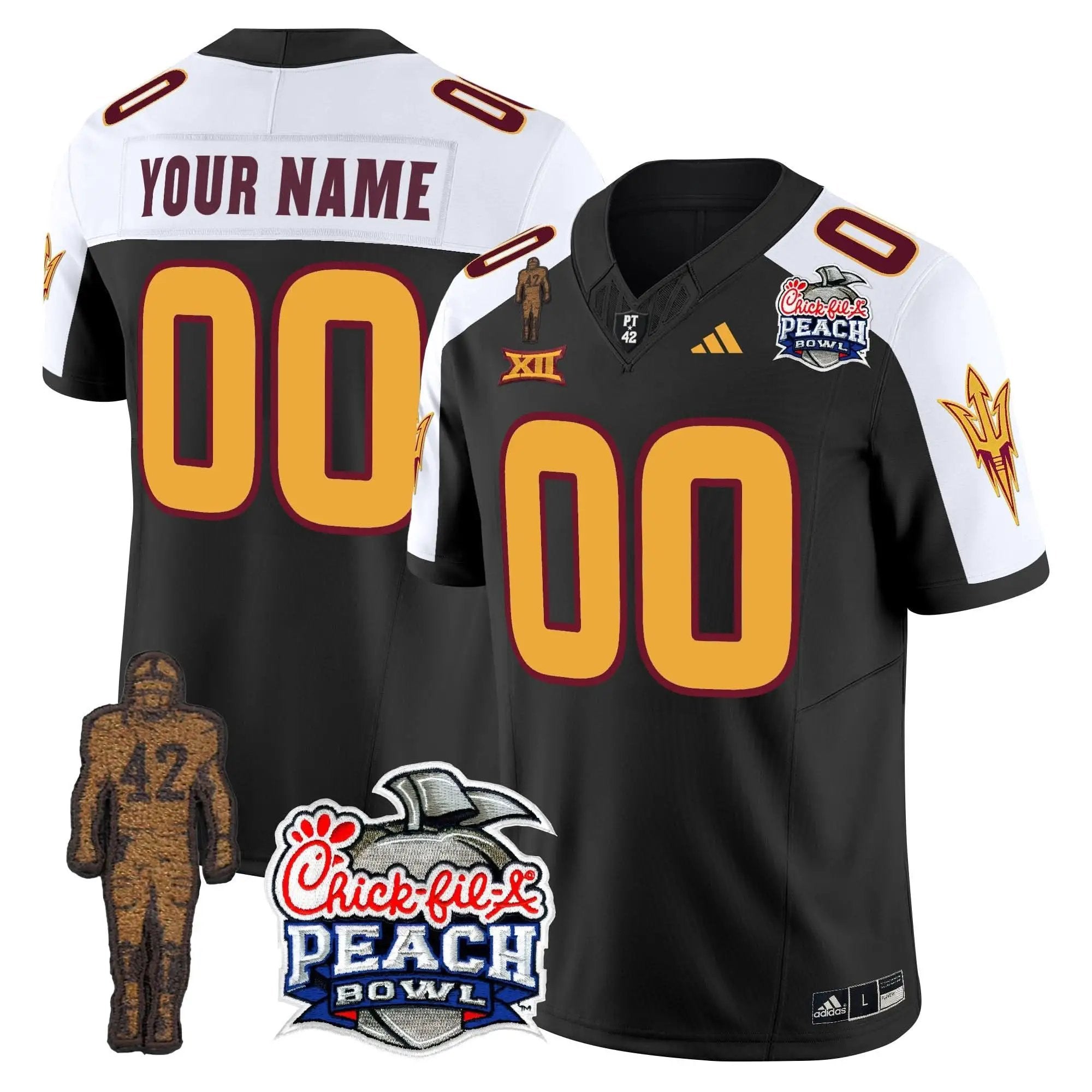 SD Pat Tillman & Peach Bowl Patch Vapor Limited Custom Jersey by Arizona State Sun Devils