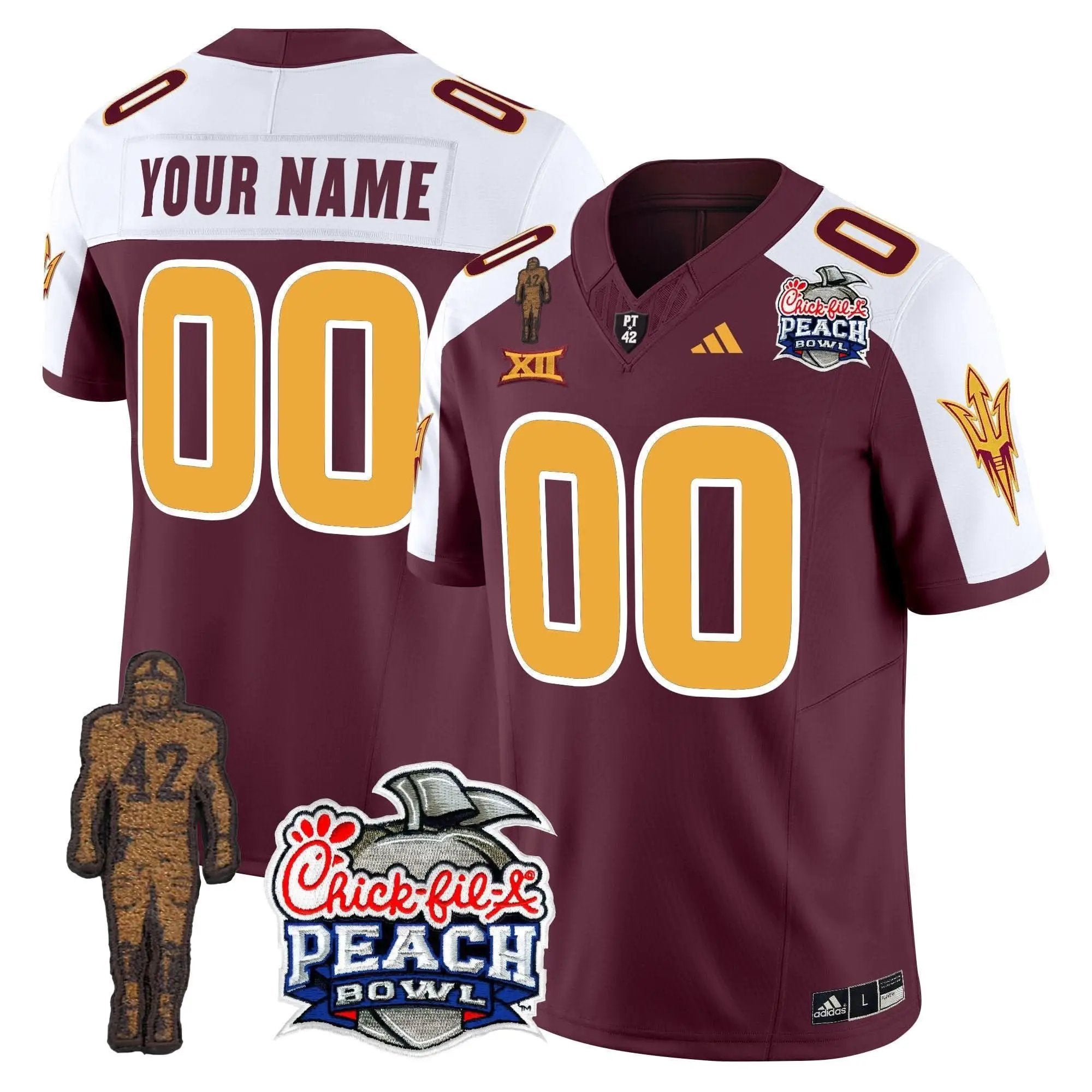 SD Pat Tillman & Peach Bowl Patch Vapor Limited Custom Jersey by Arizona State Sun Devils