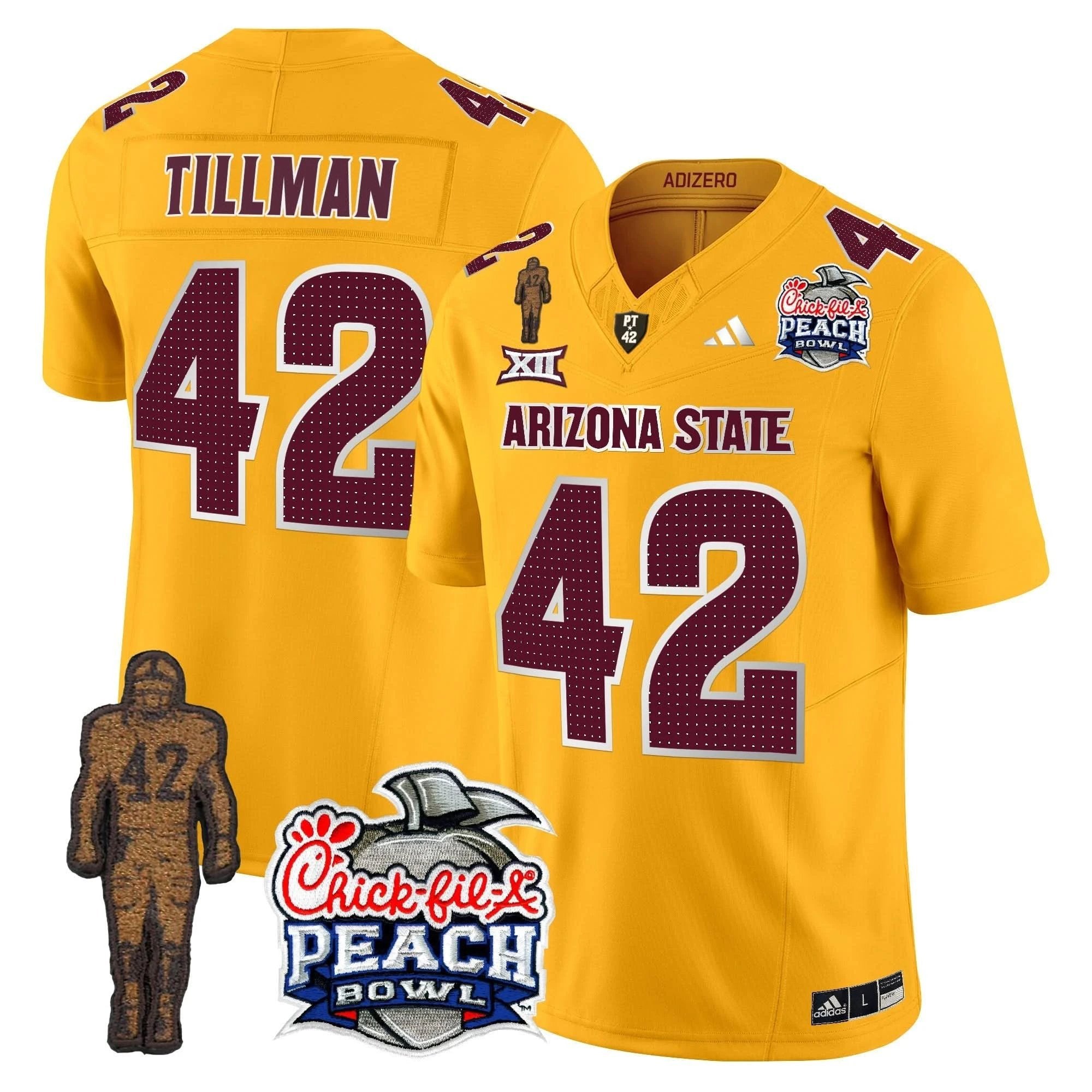 Sun Devils Pat Tillman & Peach Bowl Patch Vapor Limited Jersey V2 - All Stitched by Arizona State Sun Devils
