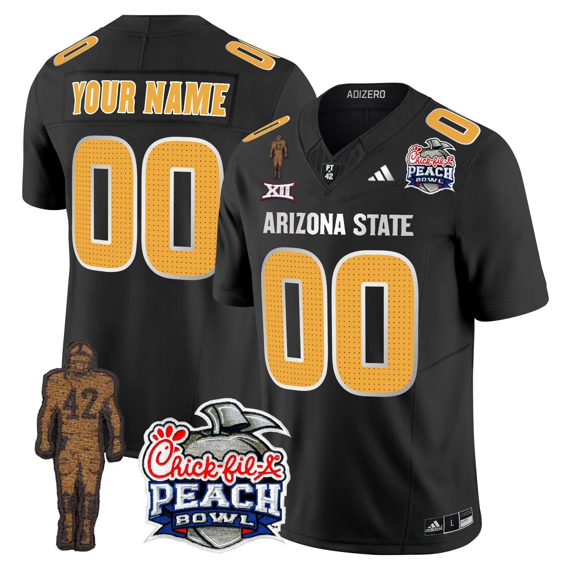 SD Pat Tillman & Peach Bowl Patch Vapor Limited Custom Jersey V2 by Arizona State Sun Devils