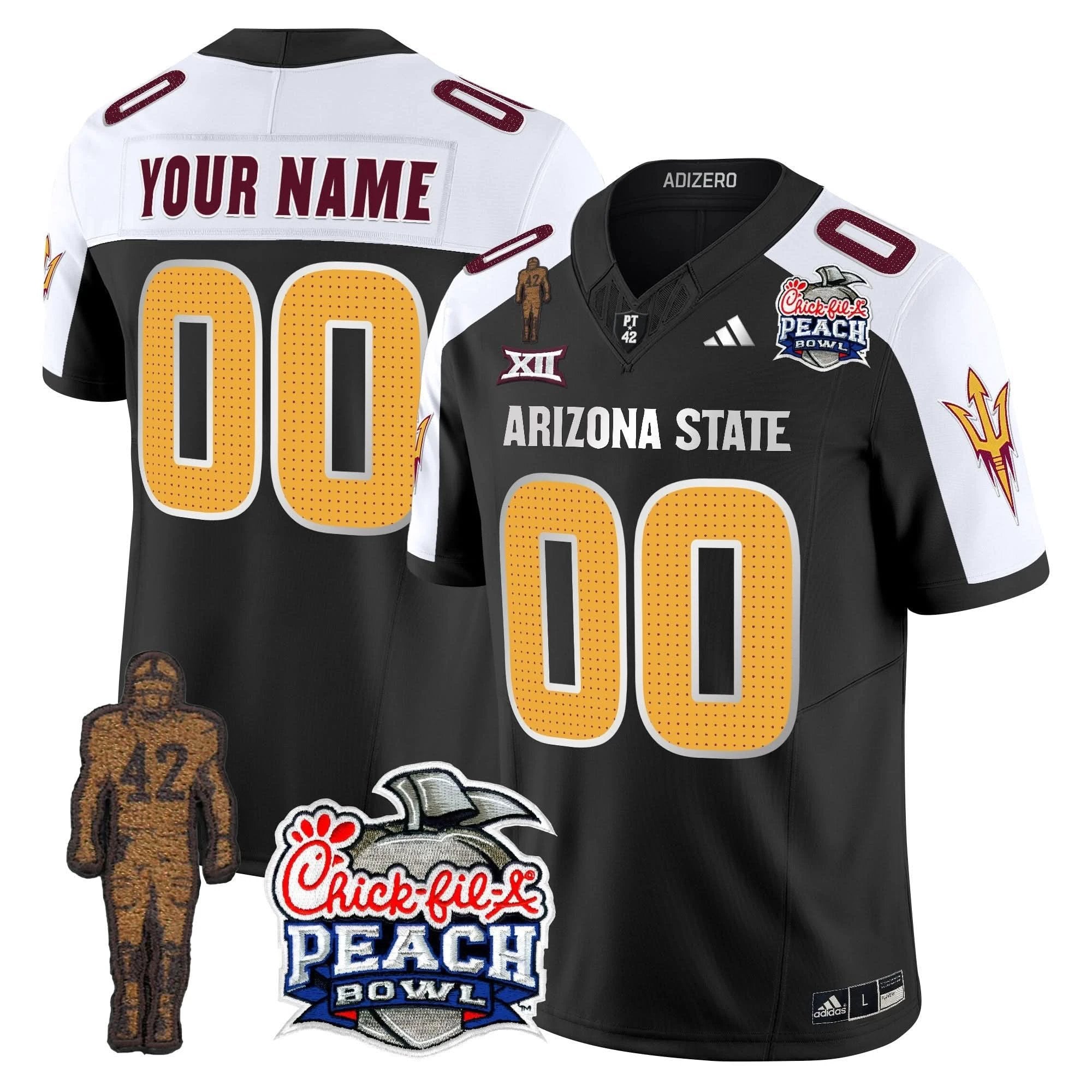 Custom Sun Devils Jersey Pat Tillman & Peach Bowl Patch Vapor Limited V2 - All Stitched by Arizona State Sun Devils