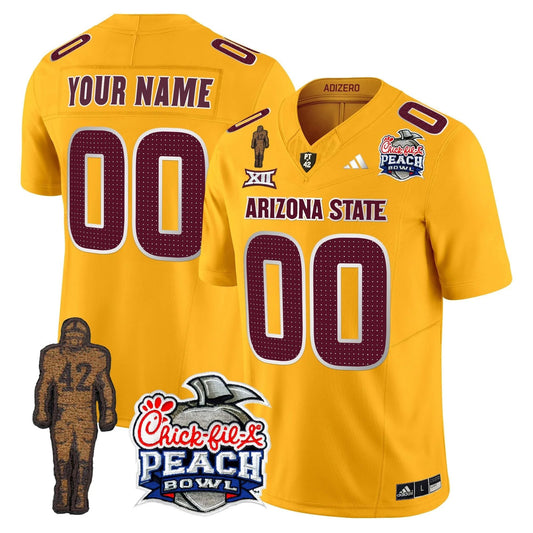 Custom Sun Devils Jersey Pat Tillman & Peach Bowl Patch Vapor Limited V2 - All Stitched by Arizona State Sun Devils