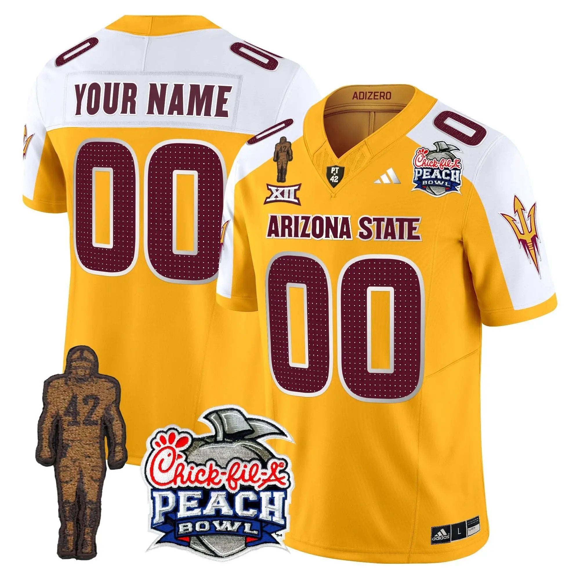 SD Pat Tillman & Peach Bowl Patch Vapor Limited Custom Jersey V2 by Arizona State Sun Devils