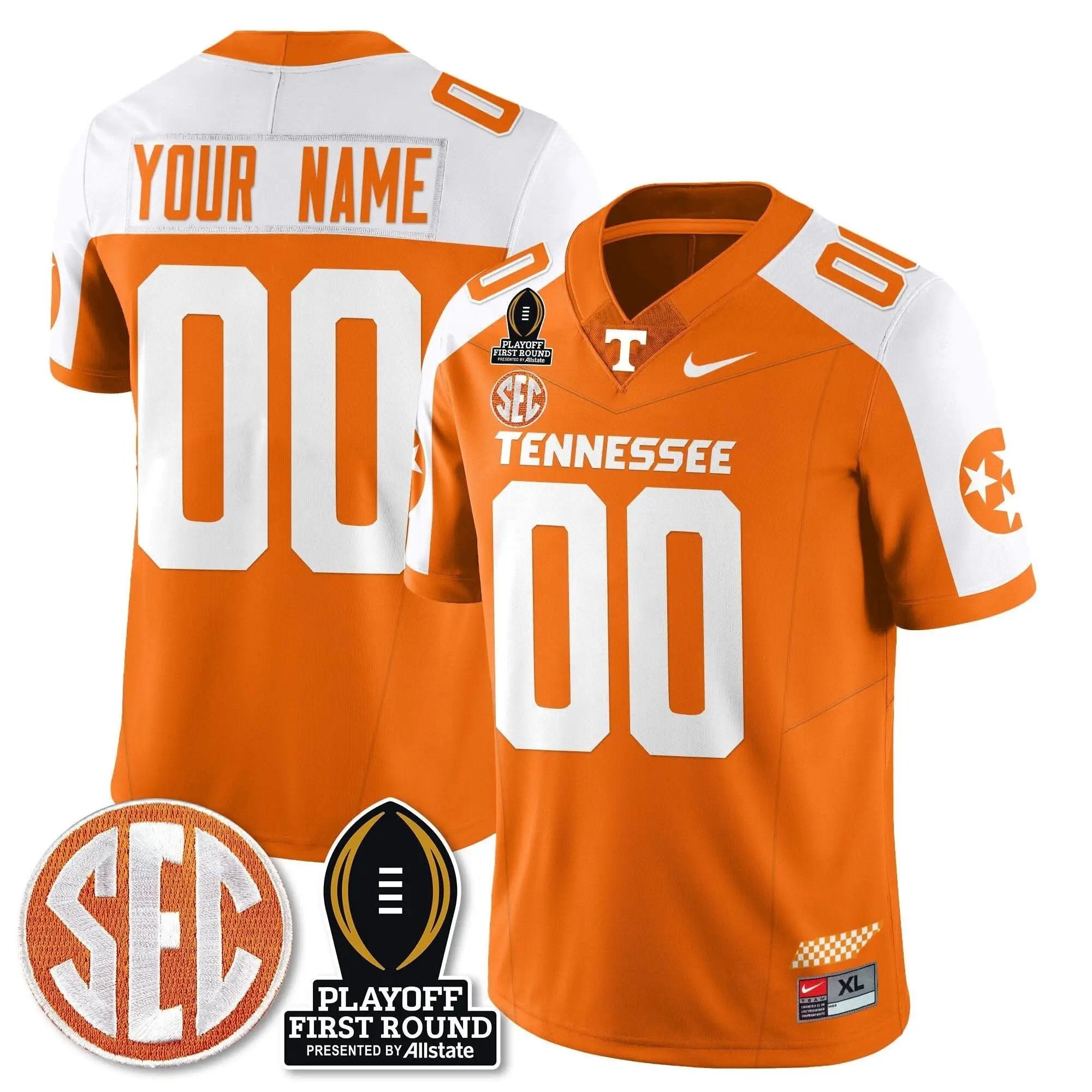 Custom TV Football Jersey - Playoff First Round Patch by Tennessee Volunteers