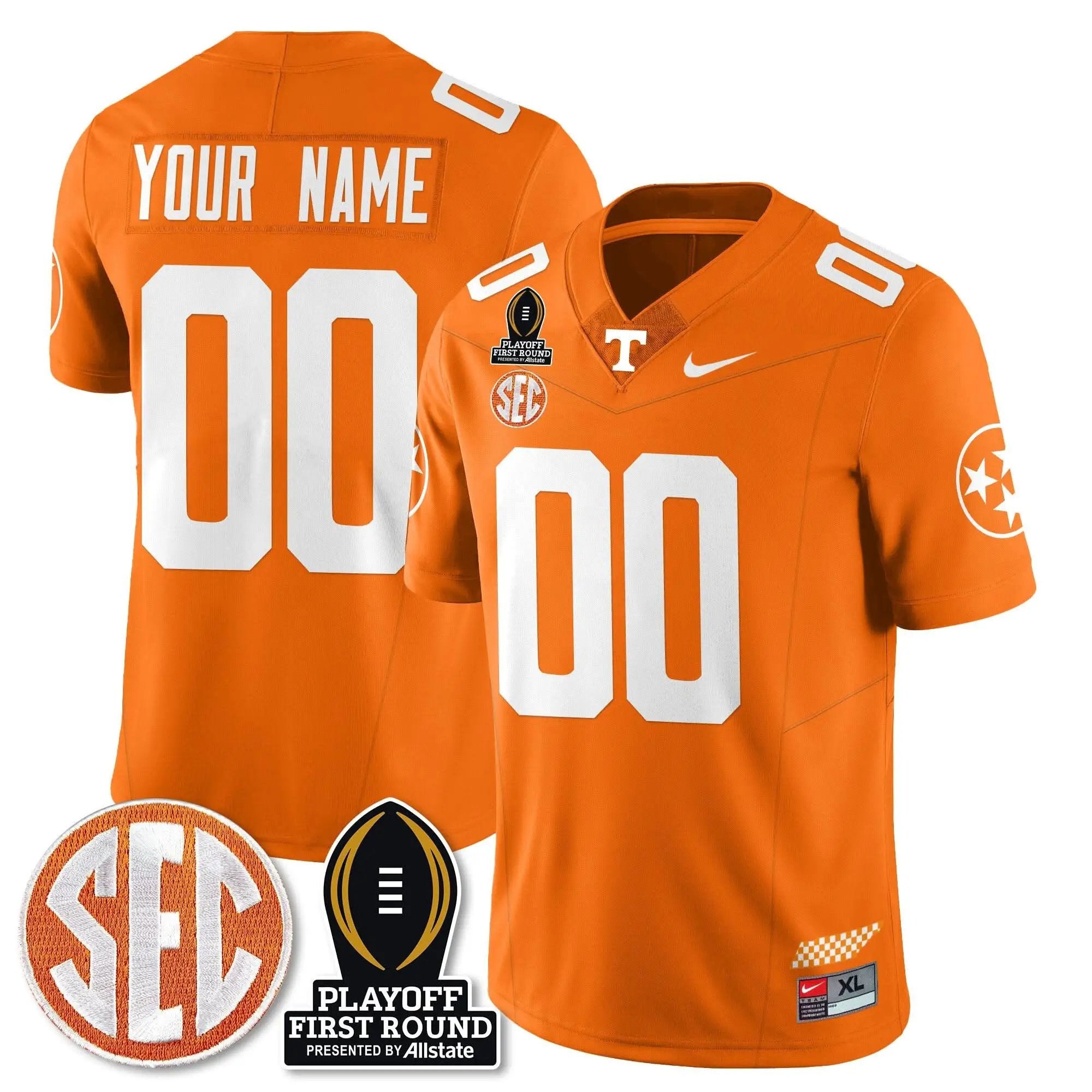 Custom TV Football Jersey - Playoff First Round Patch by Tennessee Volunteers