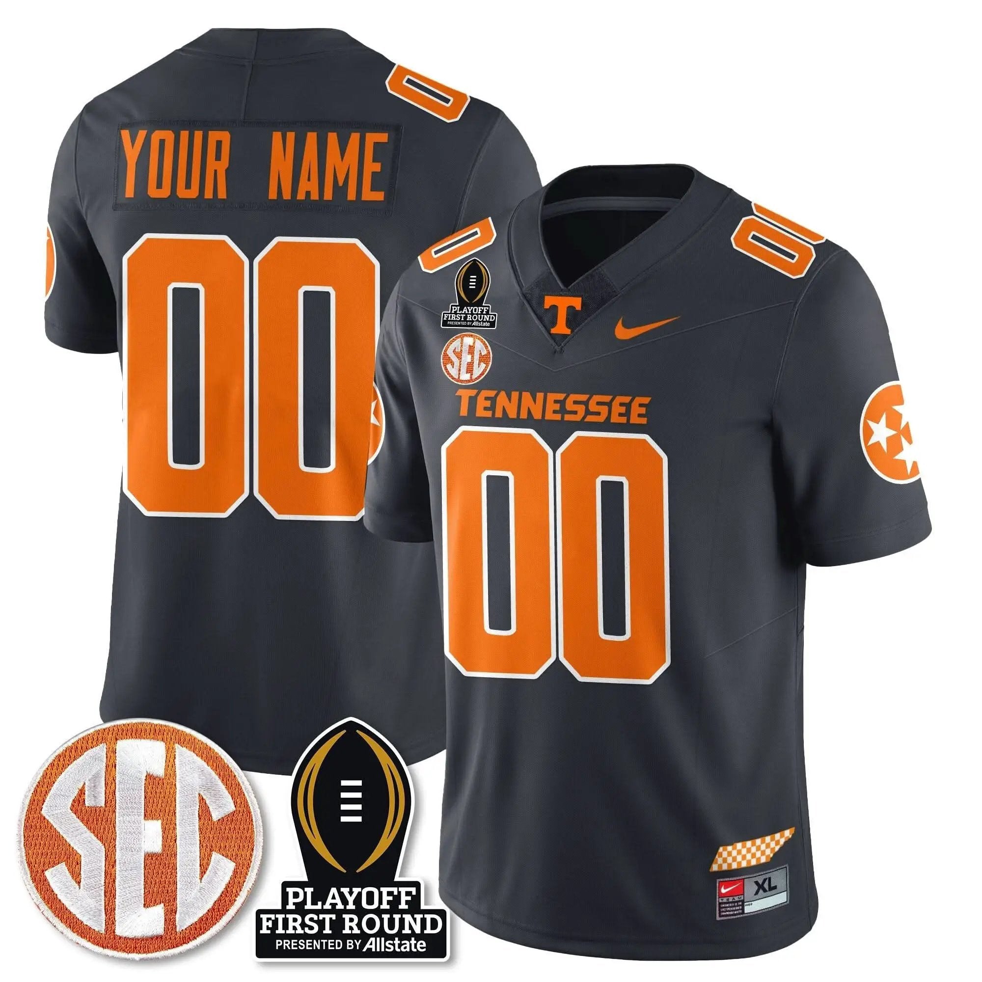 Custom TV Football Jersey - Playoff First Round Patch by Tennessee Volunteers