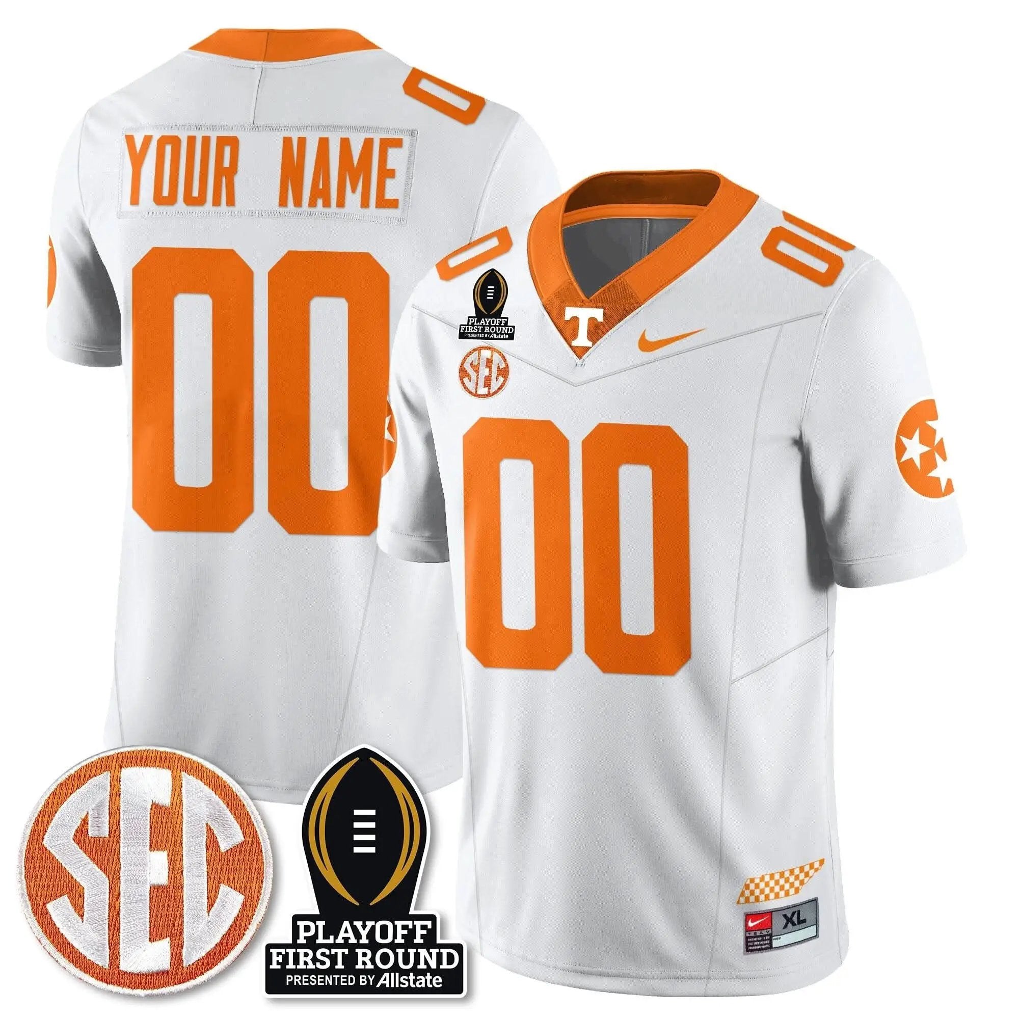 Custom TV Football Jersey - Playoff First Round Patch by Tennessee Volunteers