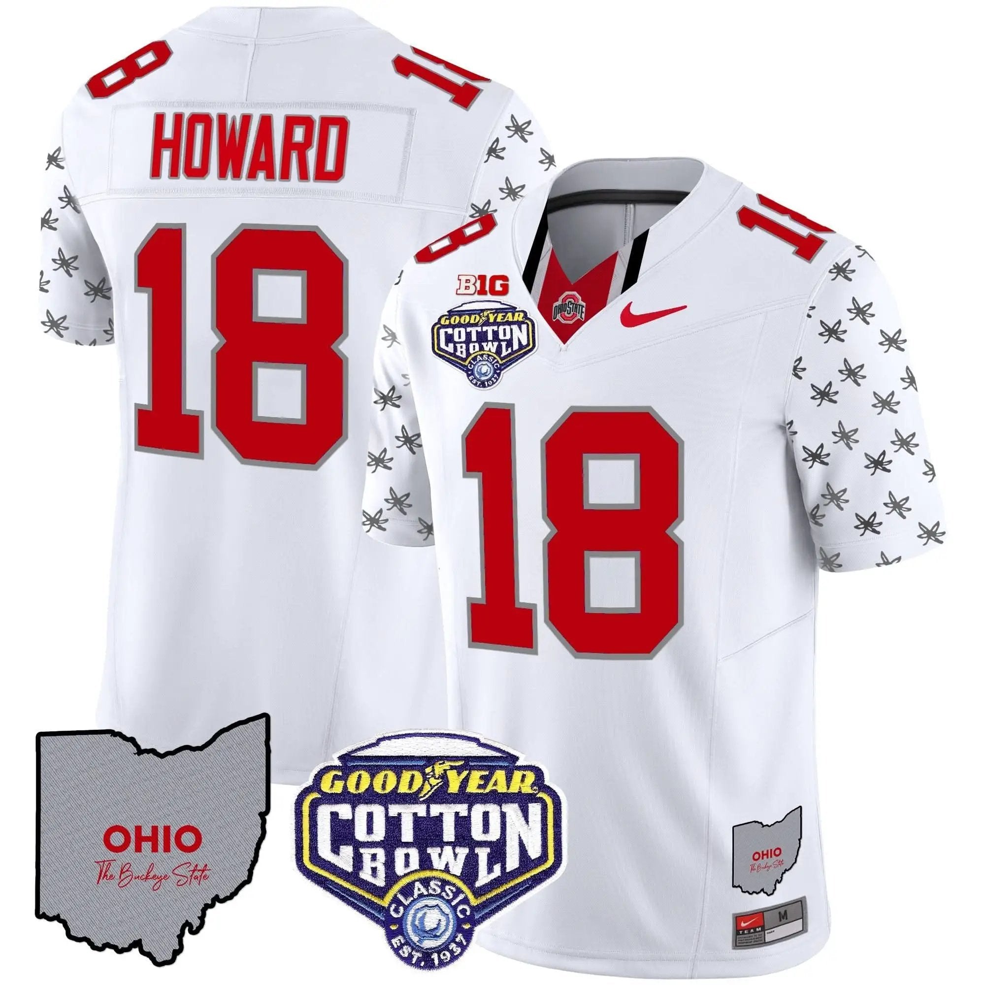 OSB Cotton Bowl Patch Vapor Limited Jersey by Ohio State Buckeyes