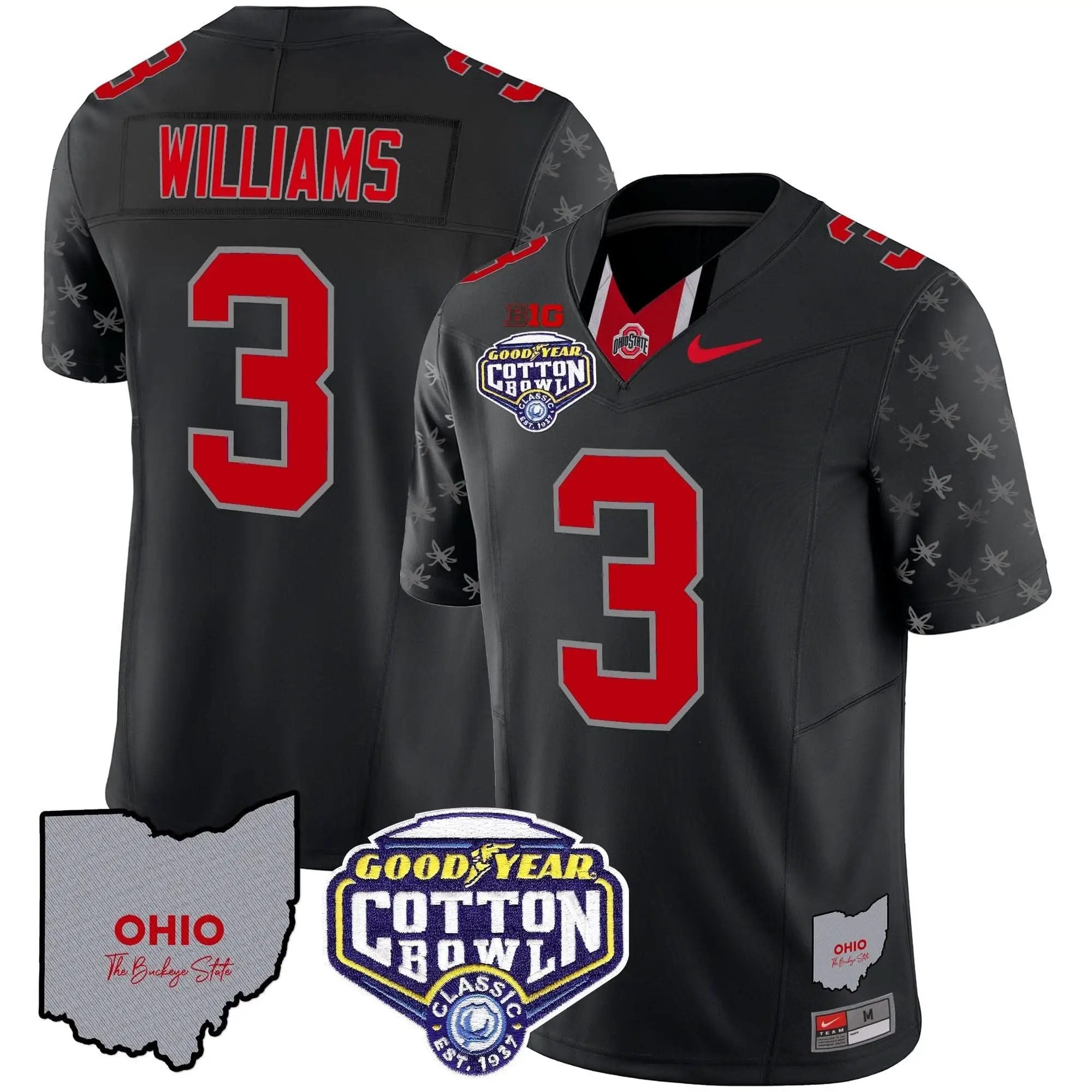 OSB Cotton Bowl Patch Vapor Limited Jersey by Ohio State Buckeyes