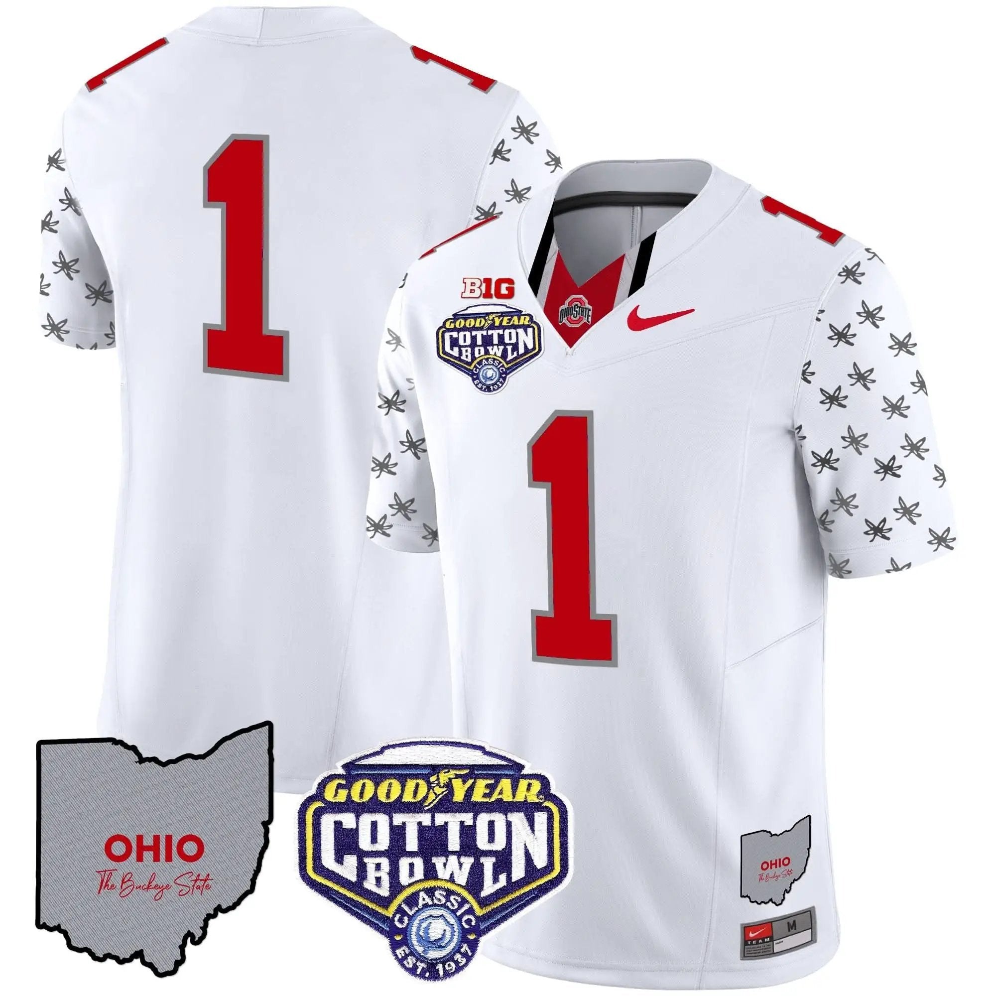 OSB Cotton Bowl Patch Vapor Limited Jersey by Ohio State Buckeyes