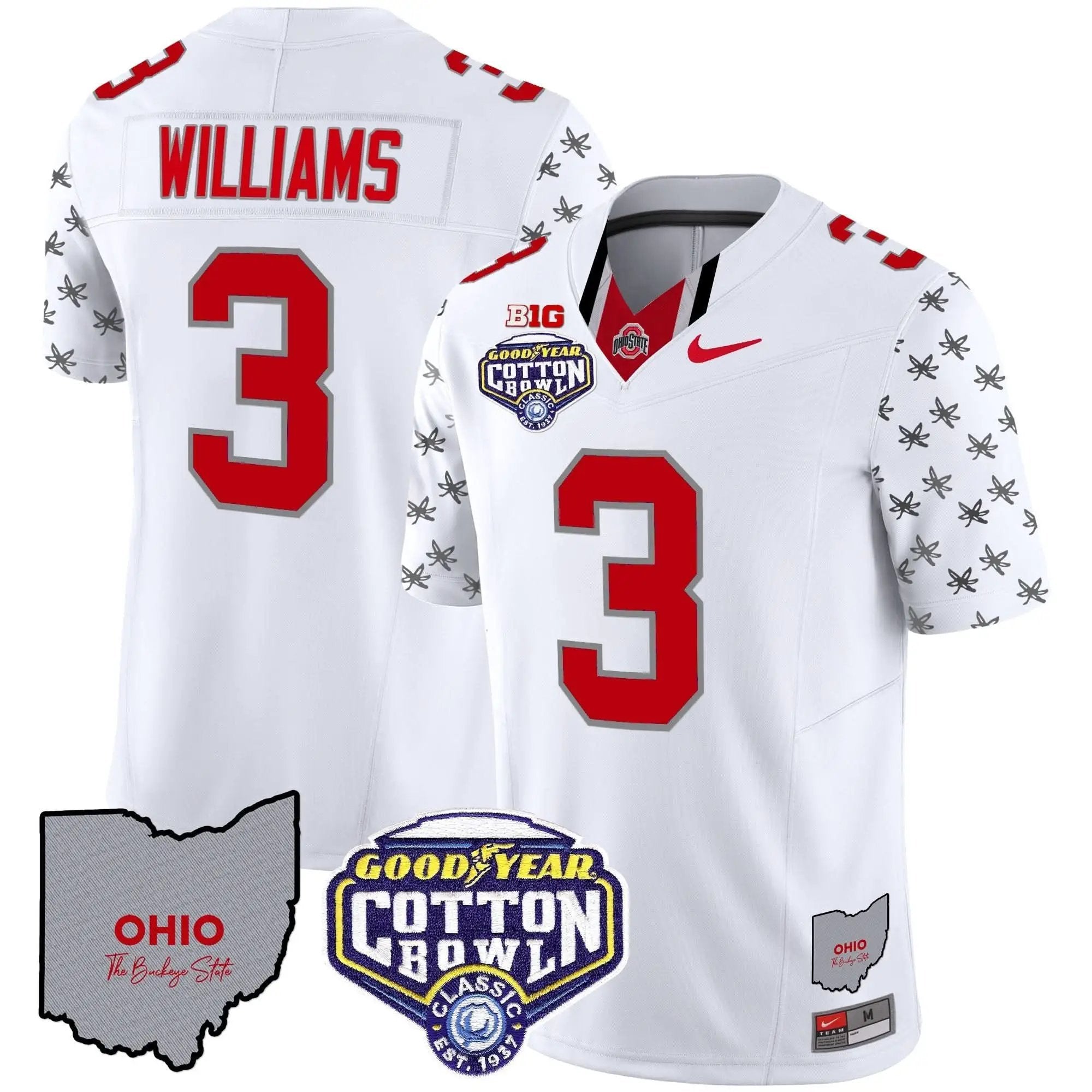 OSB Cotton Bowl Patch Vapor Limited Jersey by Ohio State Buckeyes