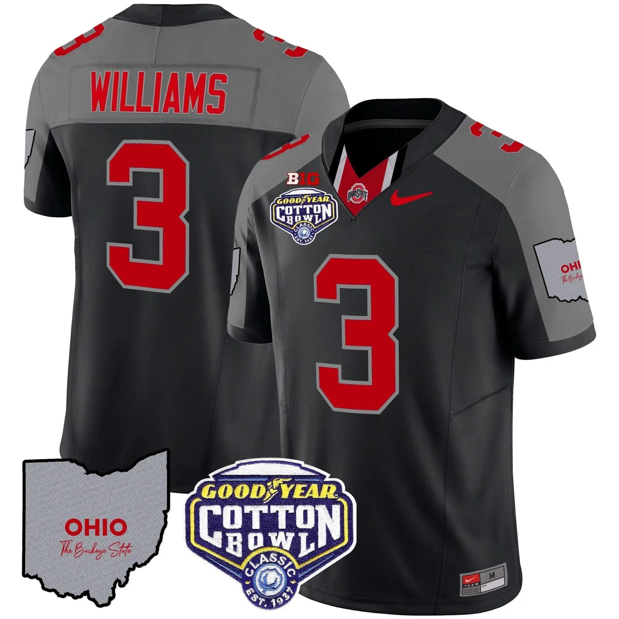 OSB Cotton Bowl Patch Vapor Limited Jersey by Ohio State Buckeyes