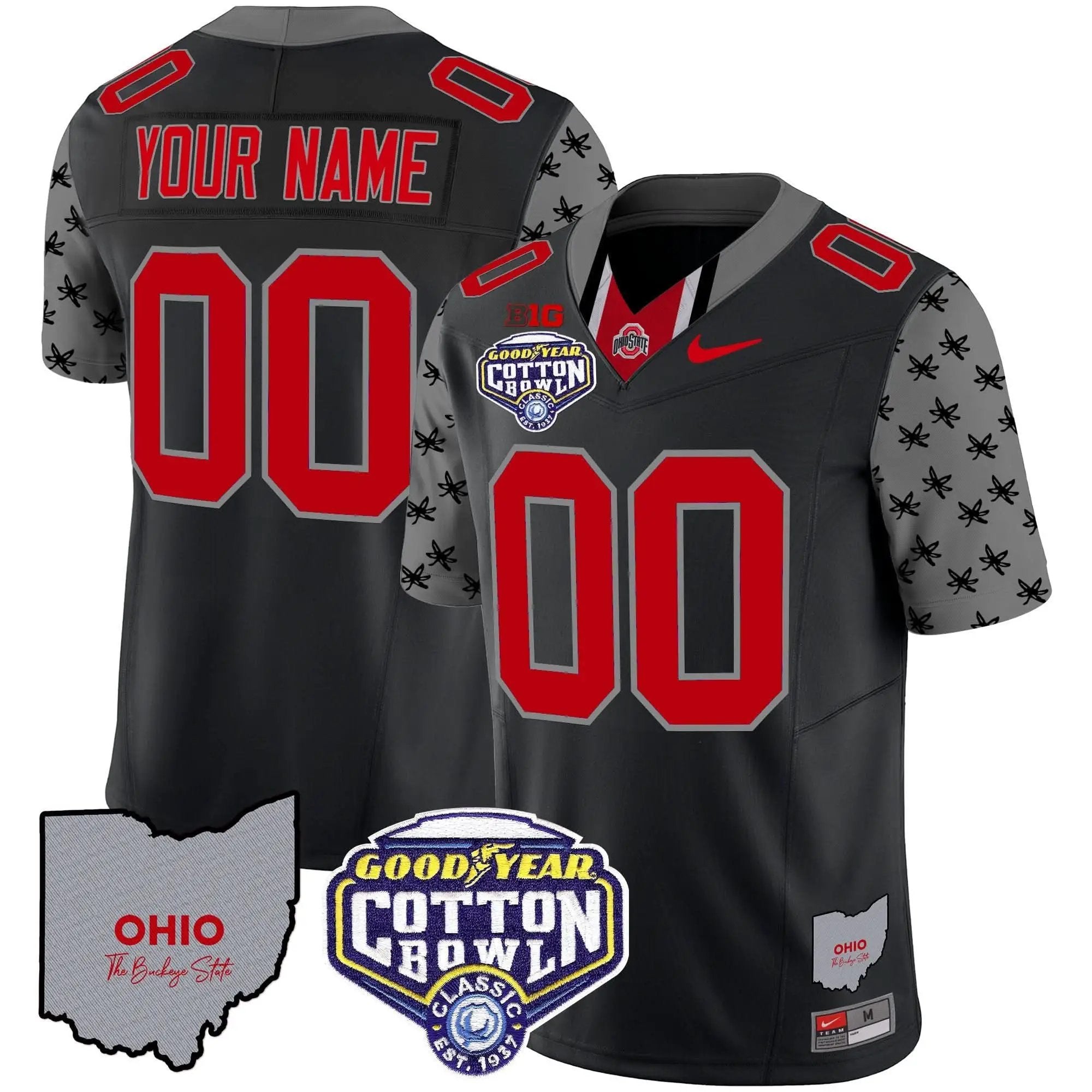 OSB Cotton Bowl Patch Vapor Limited Custom Jersey by Ohio State Buckeyes