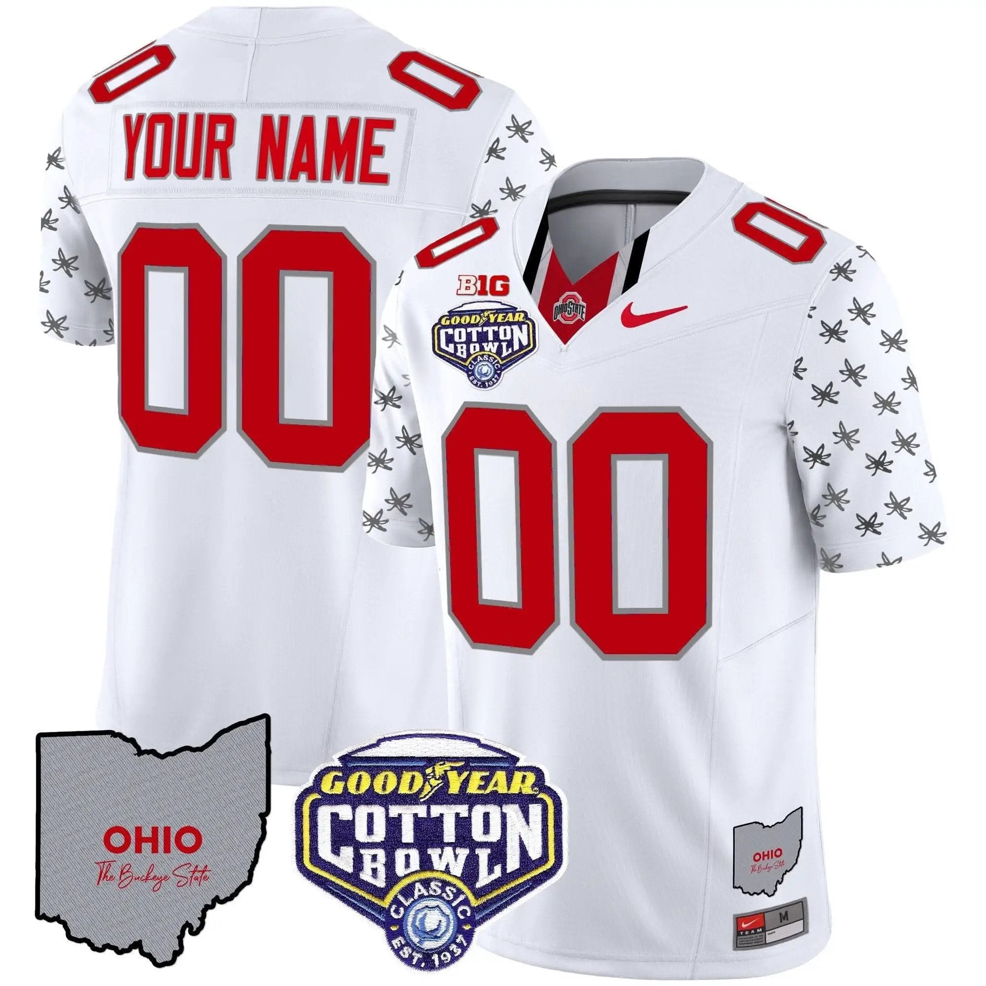 OSB Cotton Bowl Patch Vapor Limited Custom Jersey by Ohio State Buckeyes