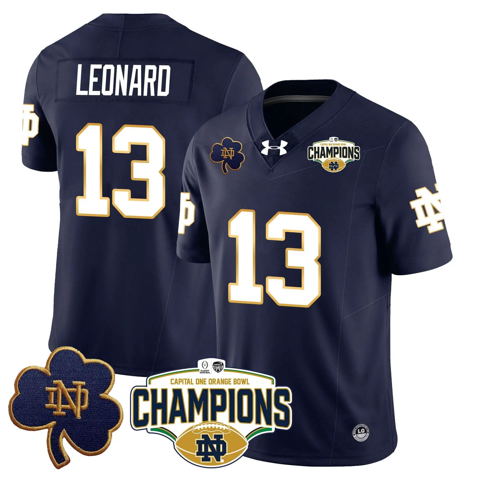 NDFI 2025 Orange Bowl Champions Jersey N5 by Notre Dame Fighting Irish