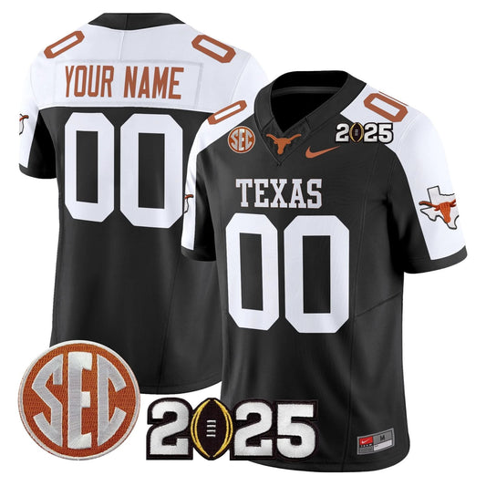 Custom Texas Longhorns Jersey 2025 CFP Final Patch Vapor Limited Stitched All Colors by Texas Longhorns