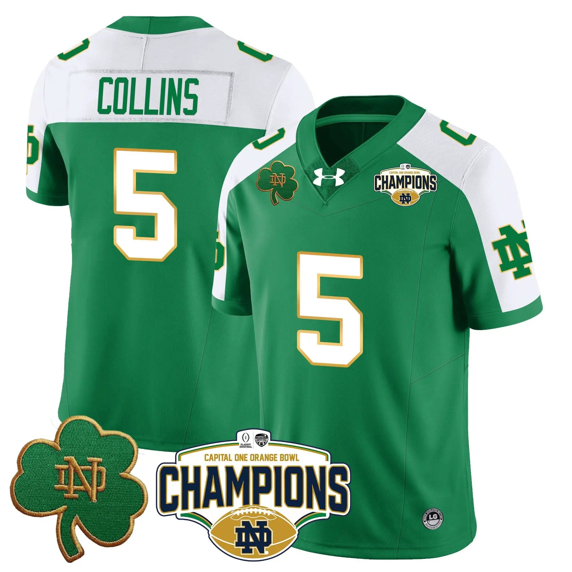 NDFI 2025 Orange Bowl Champions Jersey N5 by Notre Dame Fighting Irish
