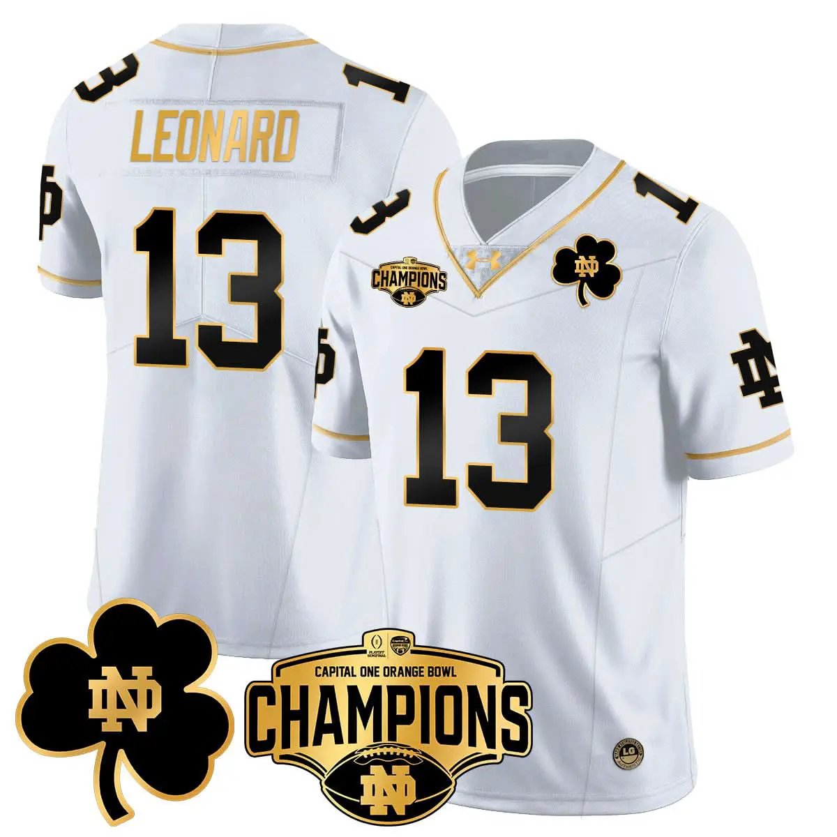 NDFI 2025 Orange Bowl Champions Jersey N5 by Notre Dame Fighting Irish