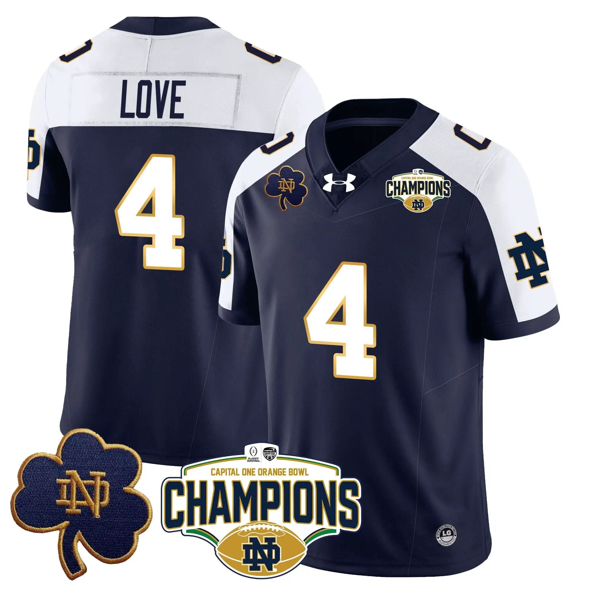 NDFI 2025 Orange Bowl Champions Jersey N5 by Notre Dame Fighting Irish