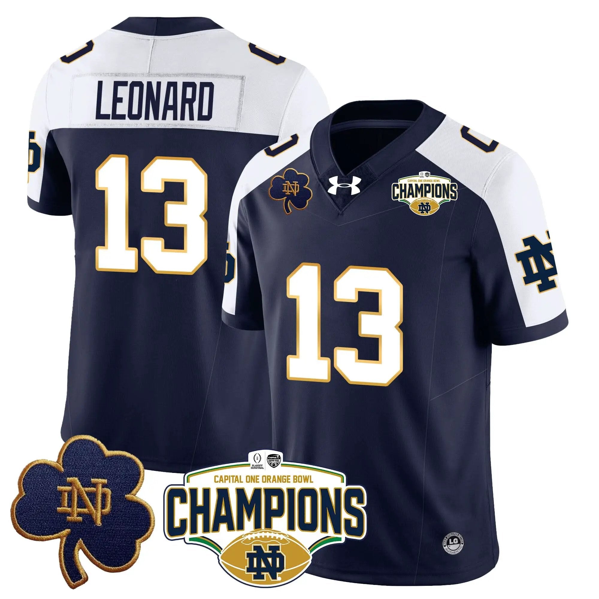 NDFI 2025 Orange Bowl Champions Jersey N5 by Notre Dame Fighting Irish