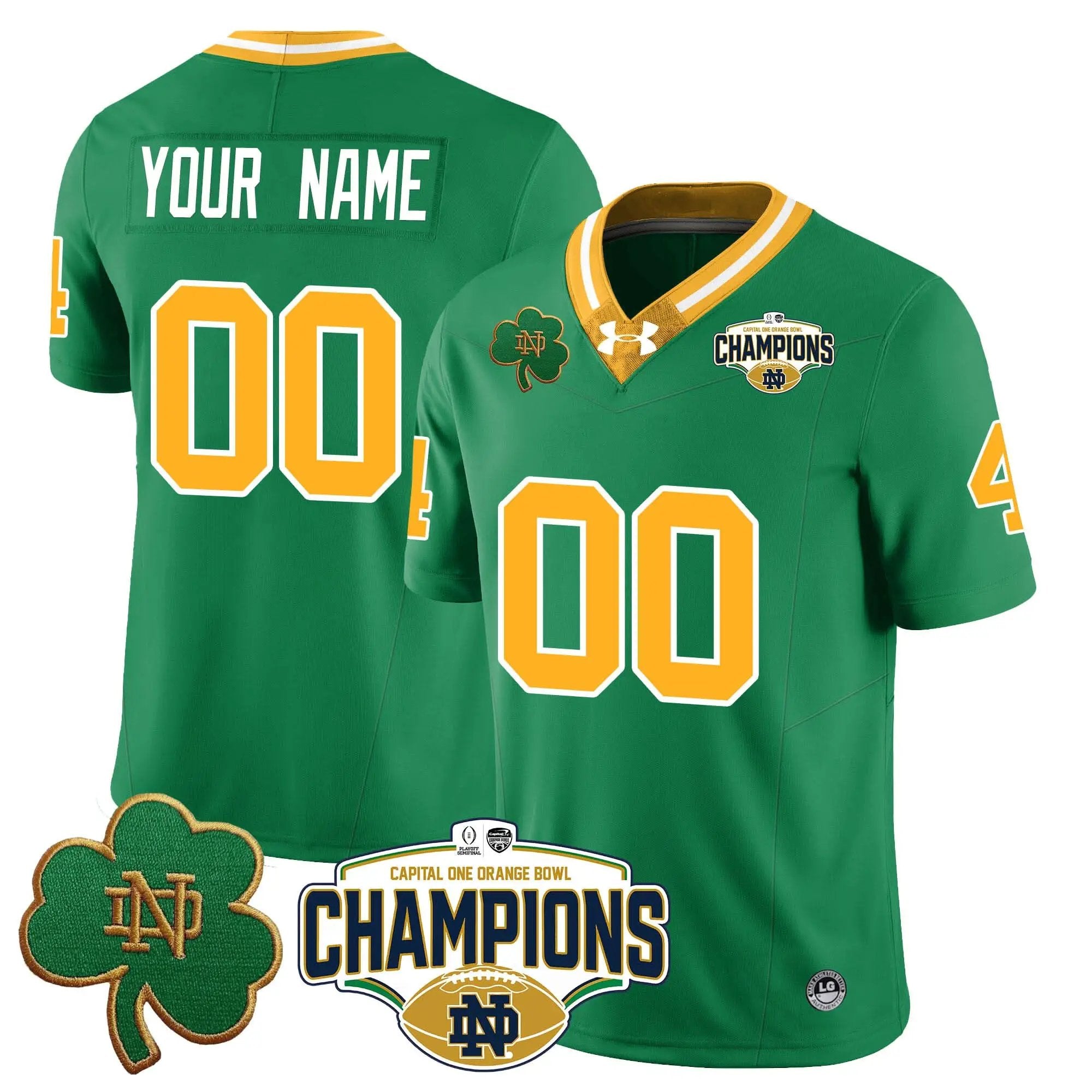 Custom NDFI 2025 Orange Bowl Champions Jersey N5 by Notre Dame Fighting Irish