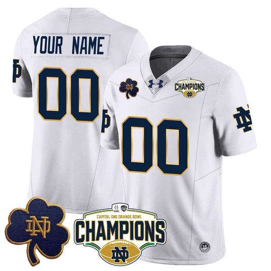 Custom NDFI 2025 Orange Bowl Champions Jersey N5 by Notre Dame Fighting Irish