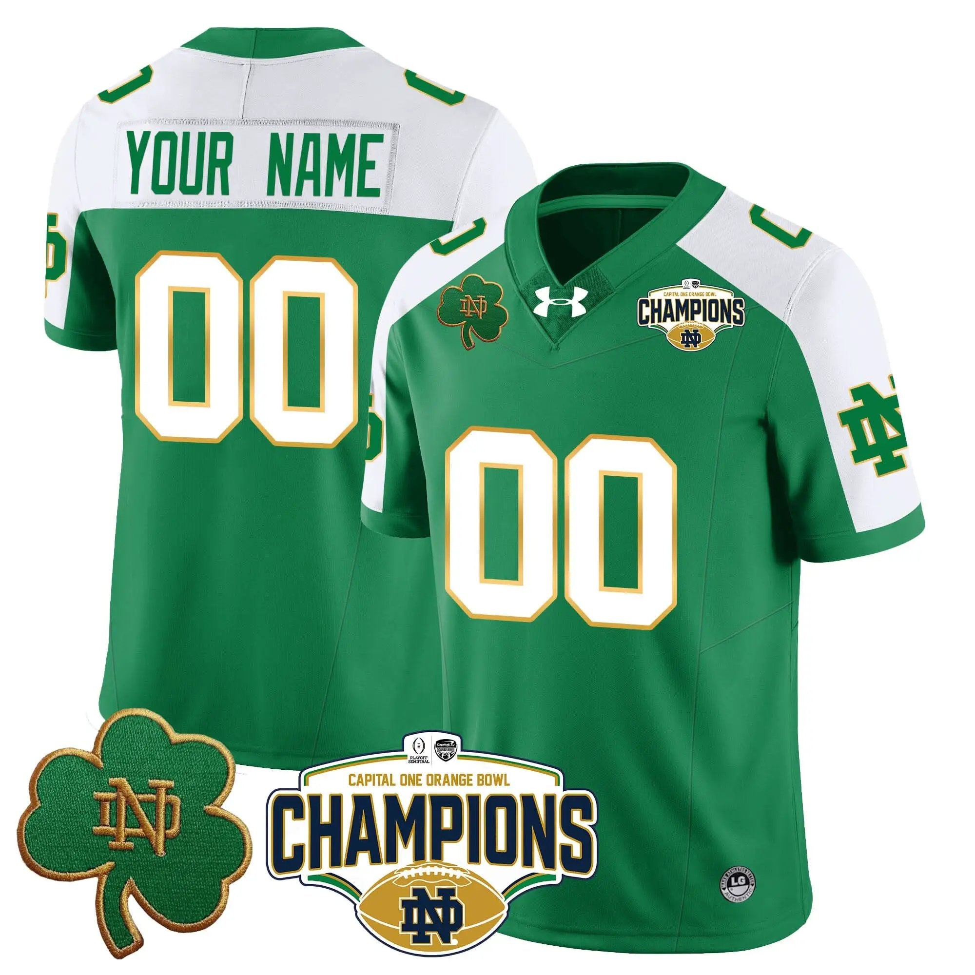 Custom NDFI 2025 Orange Bowl Champions Jersey N5 by Notre Dame Fighting Irish