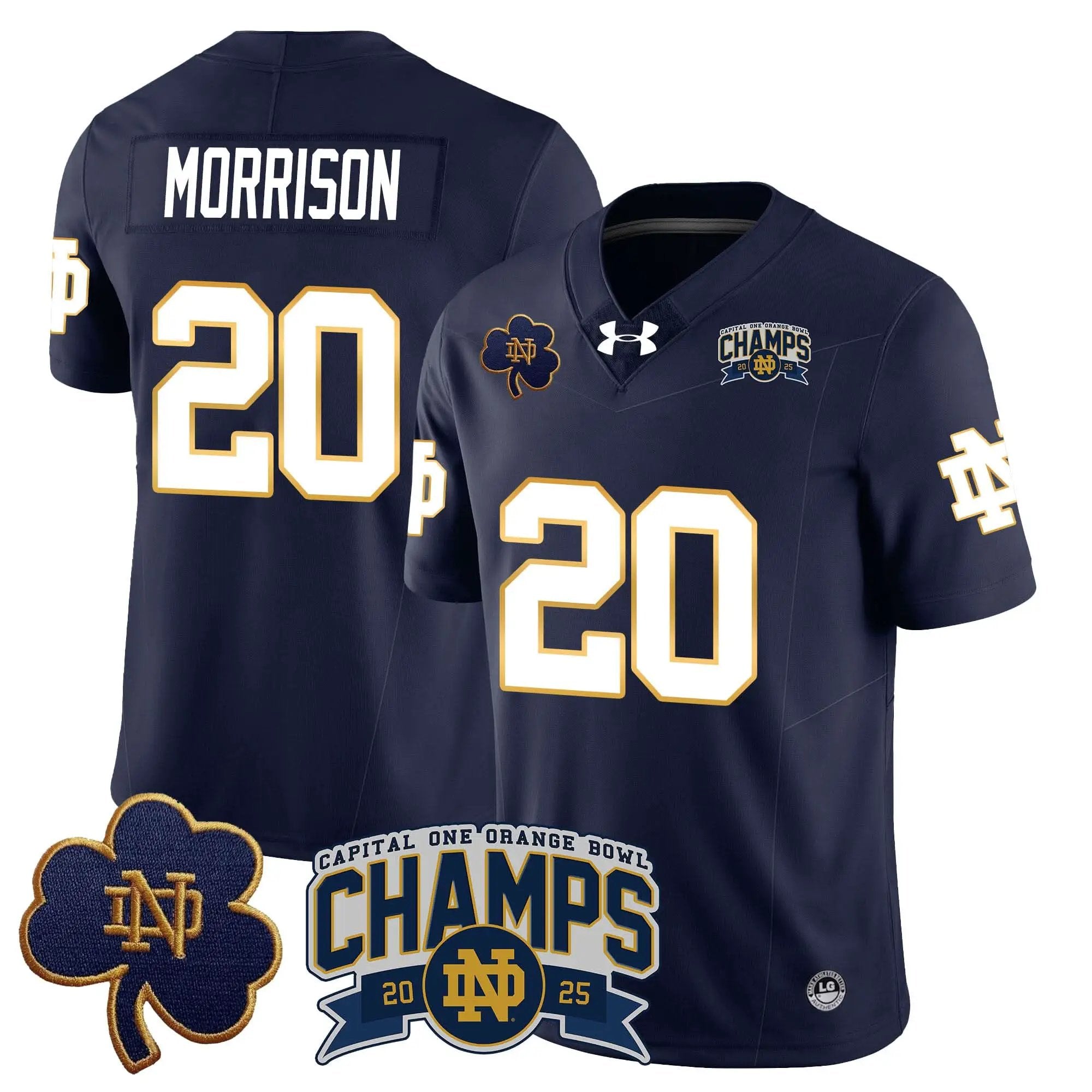 NDFI 2025 Orange Bowl Champions Jersey N6 by Notre Dame Fighting Irish