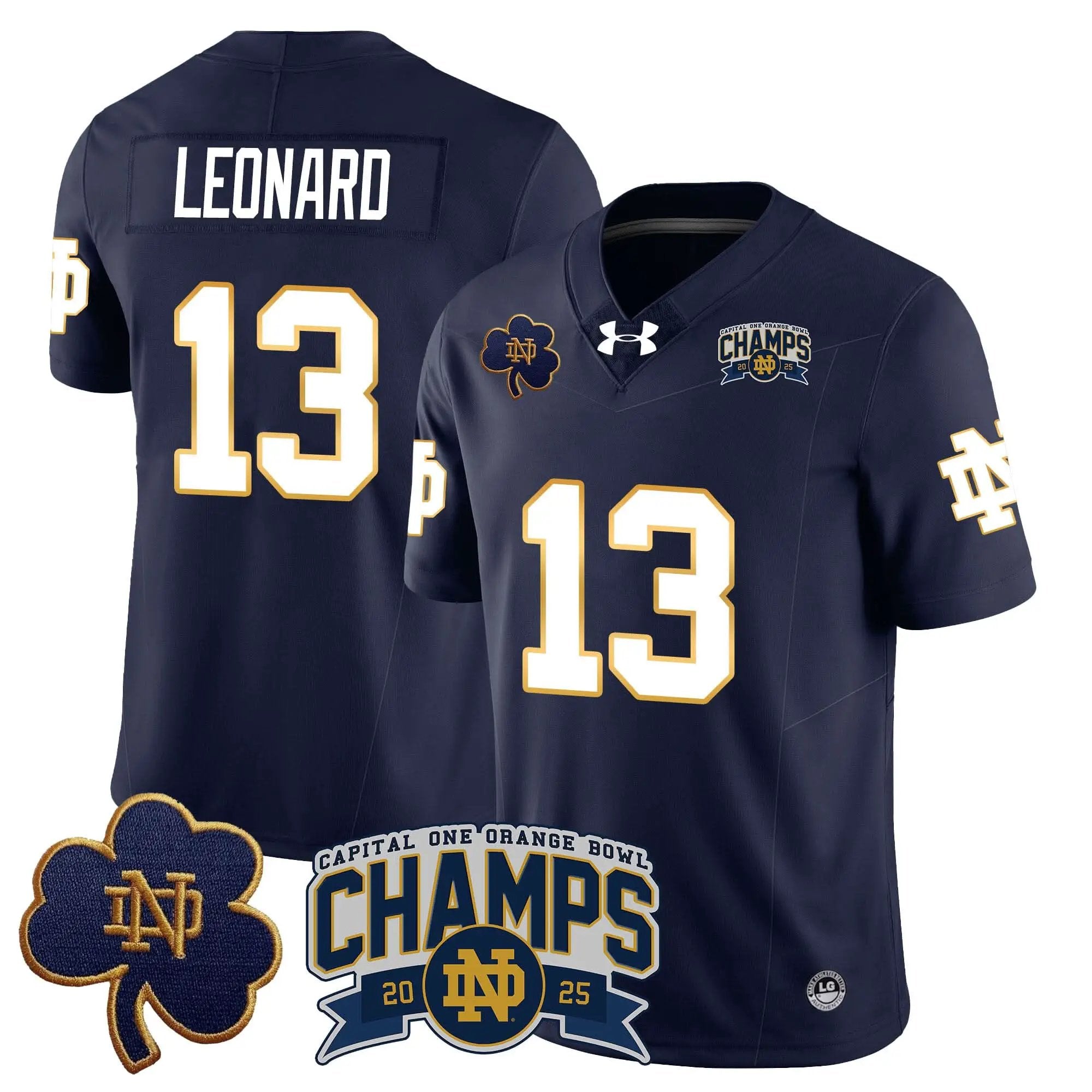 NDFI 2025 Orange Bowl Champions Jersey N6 by Notre Dame Fighting Irish