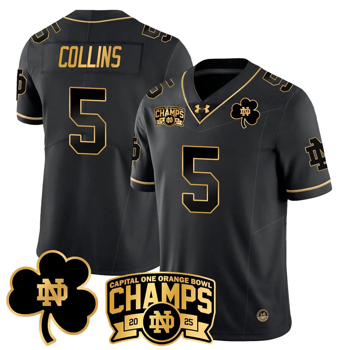 NDFI 2025 Orange Bowl Champions Jersey N6 by Notre Dame Fighting Irish