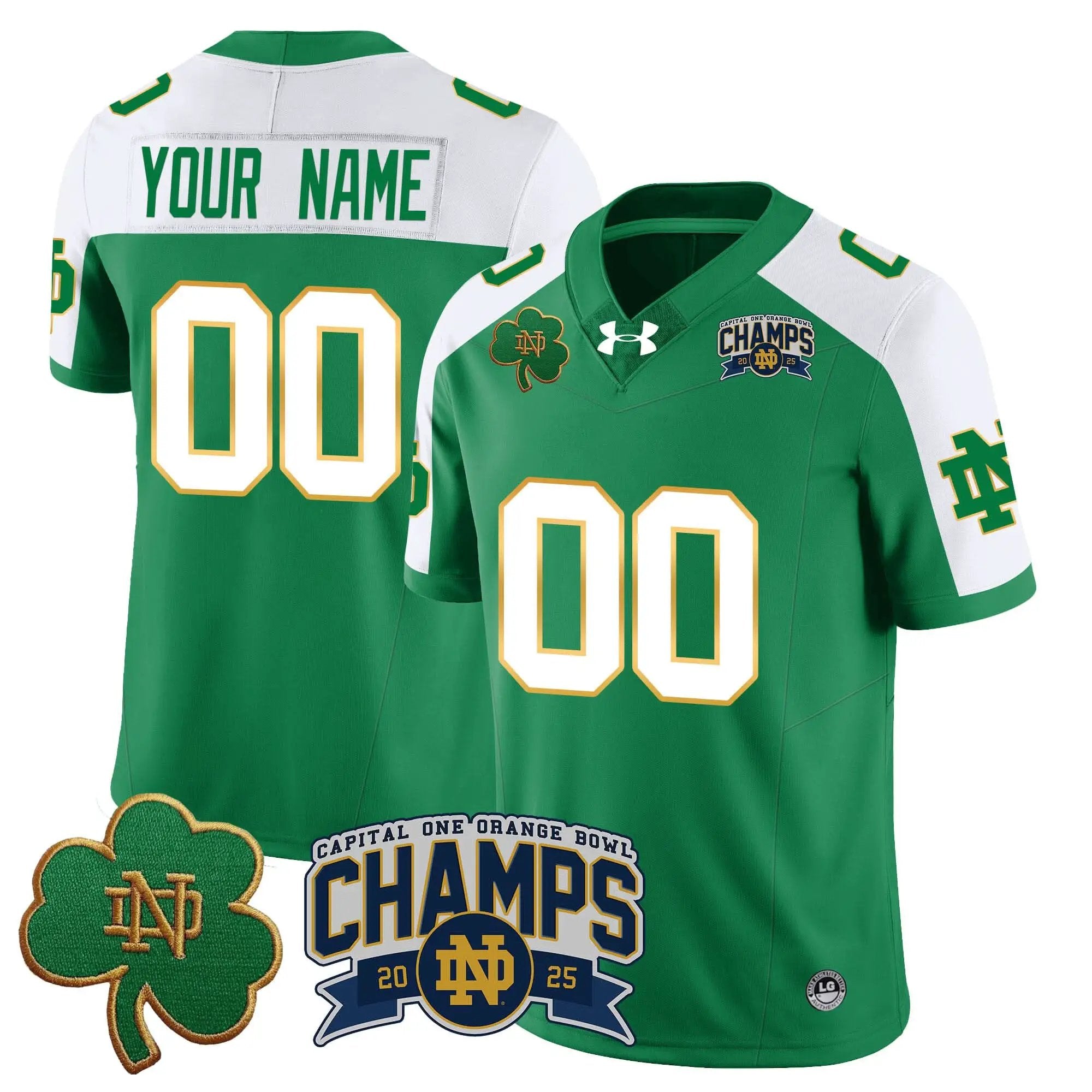Custom NDFI 2025 Orange Bowl Champions Jersey N6 by Notre Dame Fighting Irish