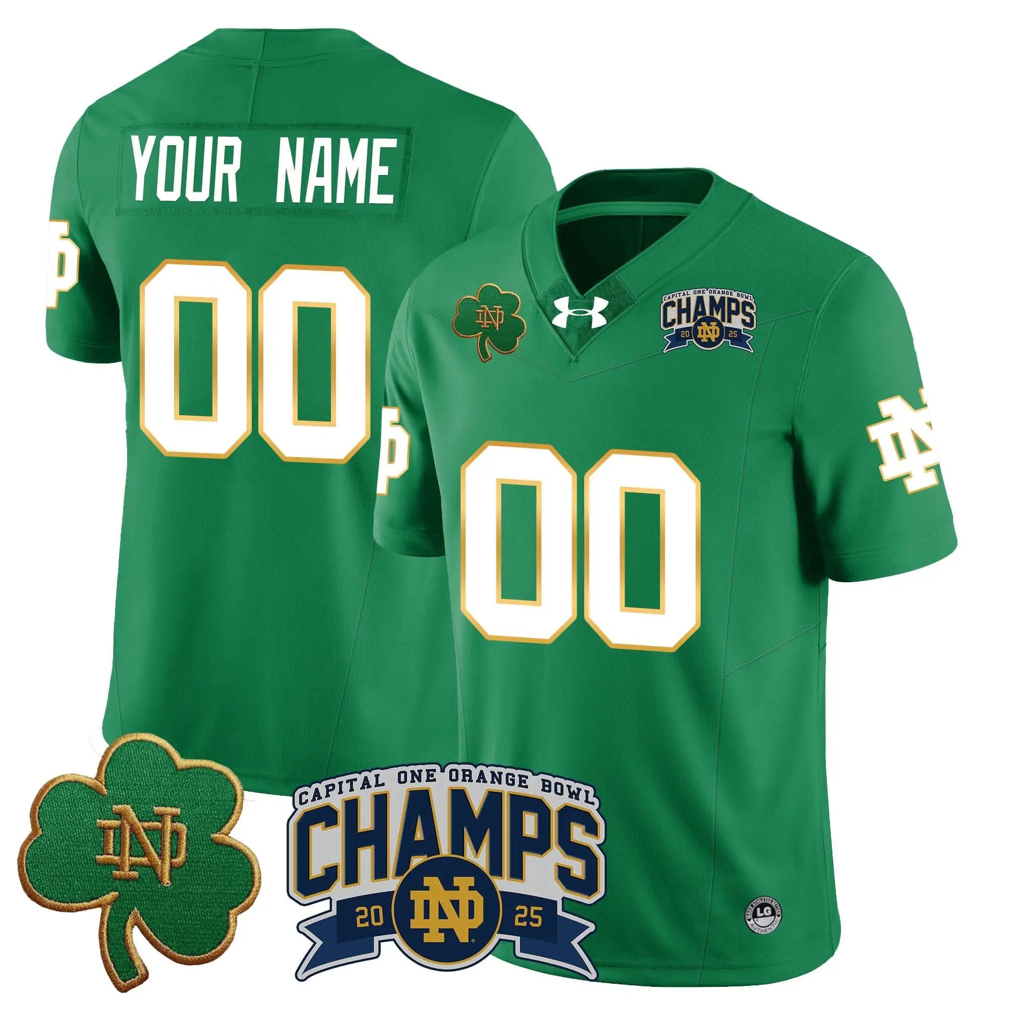 Custom NDFI 2025 Orange Bowl Champions Jersey N6 by Notre Dame Fighting Irish