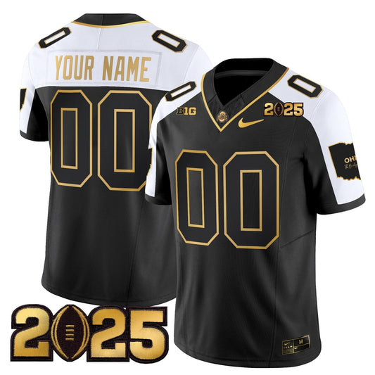 Custom Ohio State Buckeyes Jersey 'Heritage Stripe' CFP Final Patch Gold Vapor Limited - All Stitched by Ohio State Buckeyes