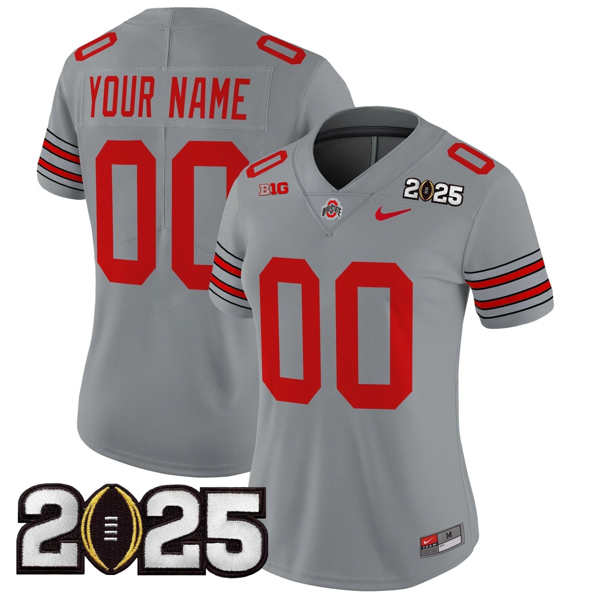 Custom Ohio State Buckeyes Jersey 'Heritage Stripe' 2025 CFP Final Patch Vapor Limited - All Stitched by Ohio State Buckeyes