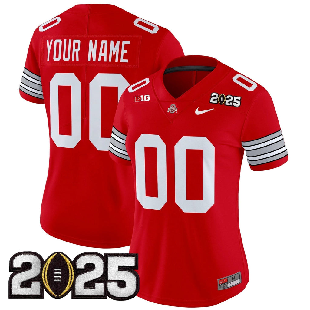 Custom Ohio State Buckeyes Jersey 'Heritage Stripe' 2025 CFP Final Patch Vapor Limited - All Stitched by Ohio State Buckeyes