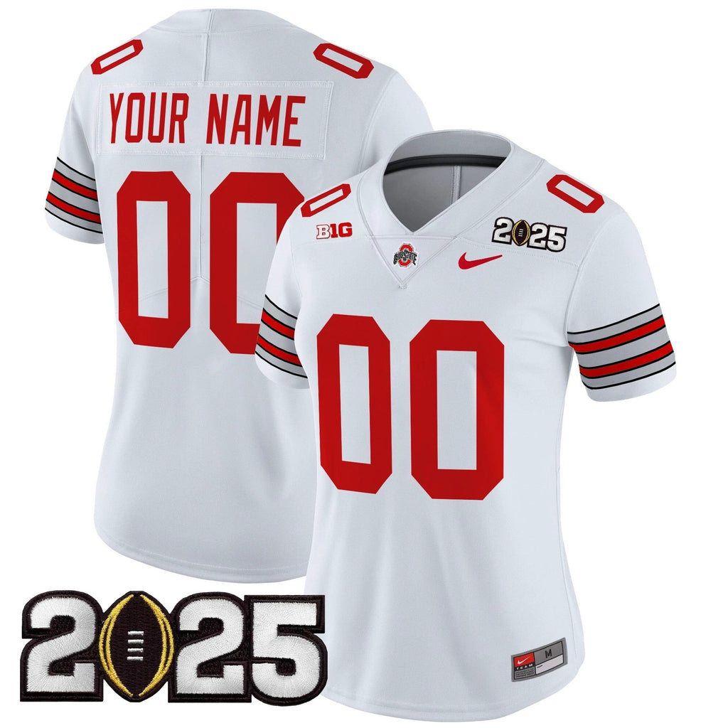 Custom Ohio State Buckeyes Jersey 'Heritage Stripe' 2025 CFP Final Patch Vapor Limited - All Stitched by Ohio State Buckeyes