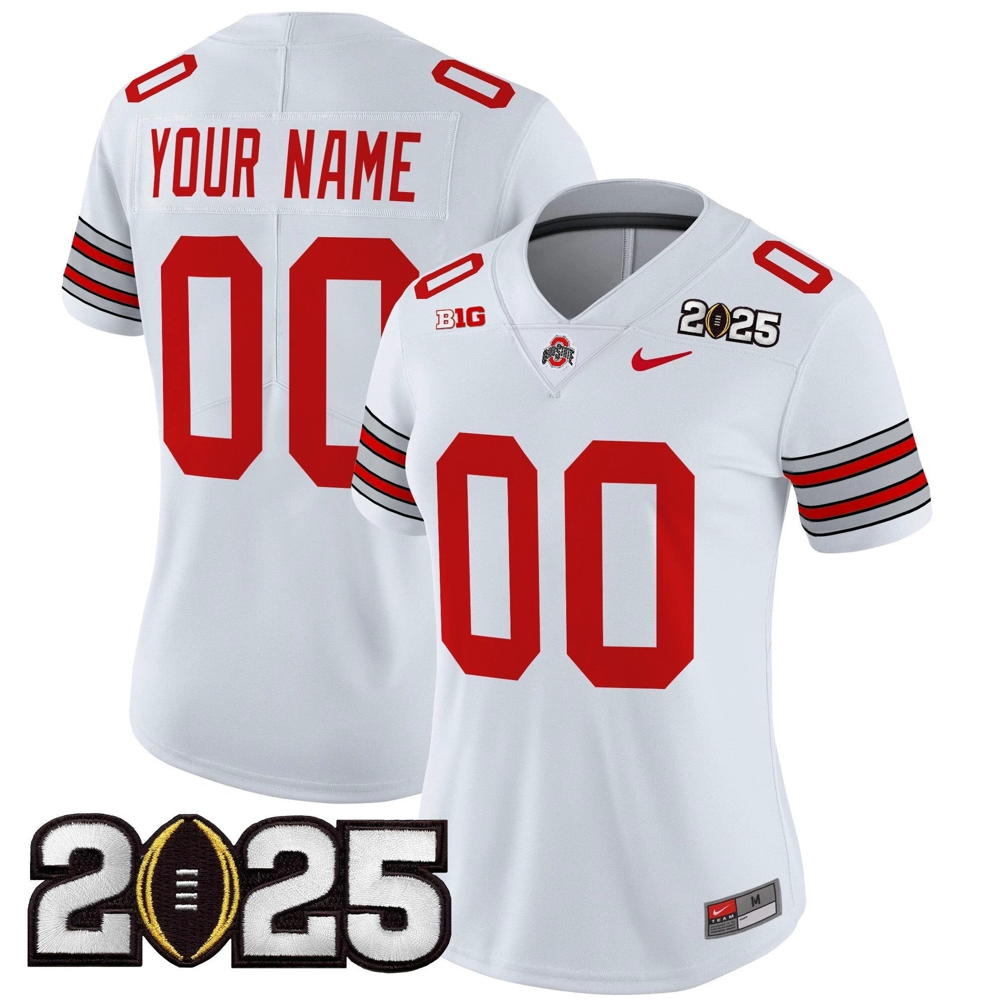 Custom Ohio State Buckeyes Jersey 'Heritage Stripe' 2025 CFP Final Patch Vapor Limited - All Stitched by Ohio State Buckeyes