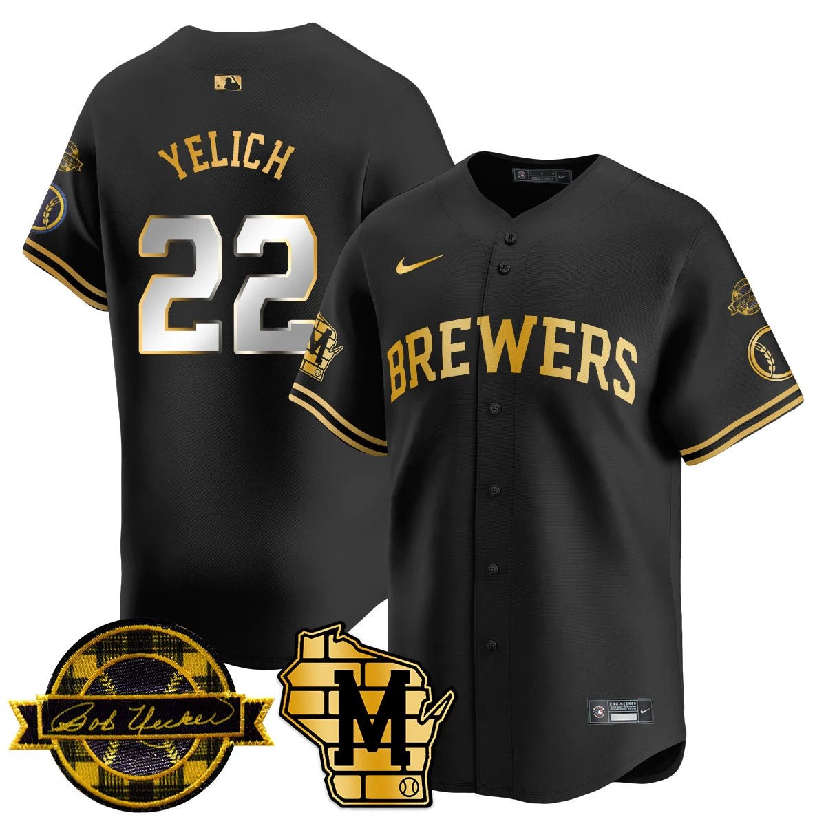 MIL 2026 Limited Jersey - Bob Uecker Patch - All Stitched by Milwaukee Brewers