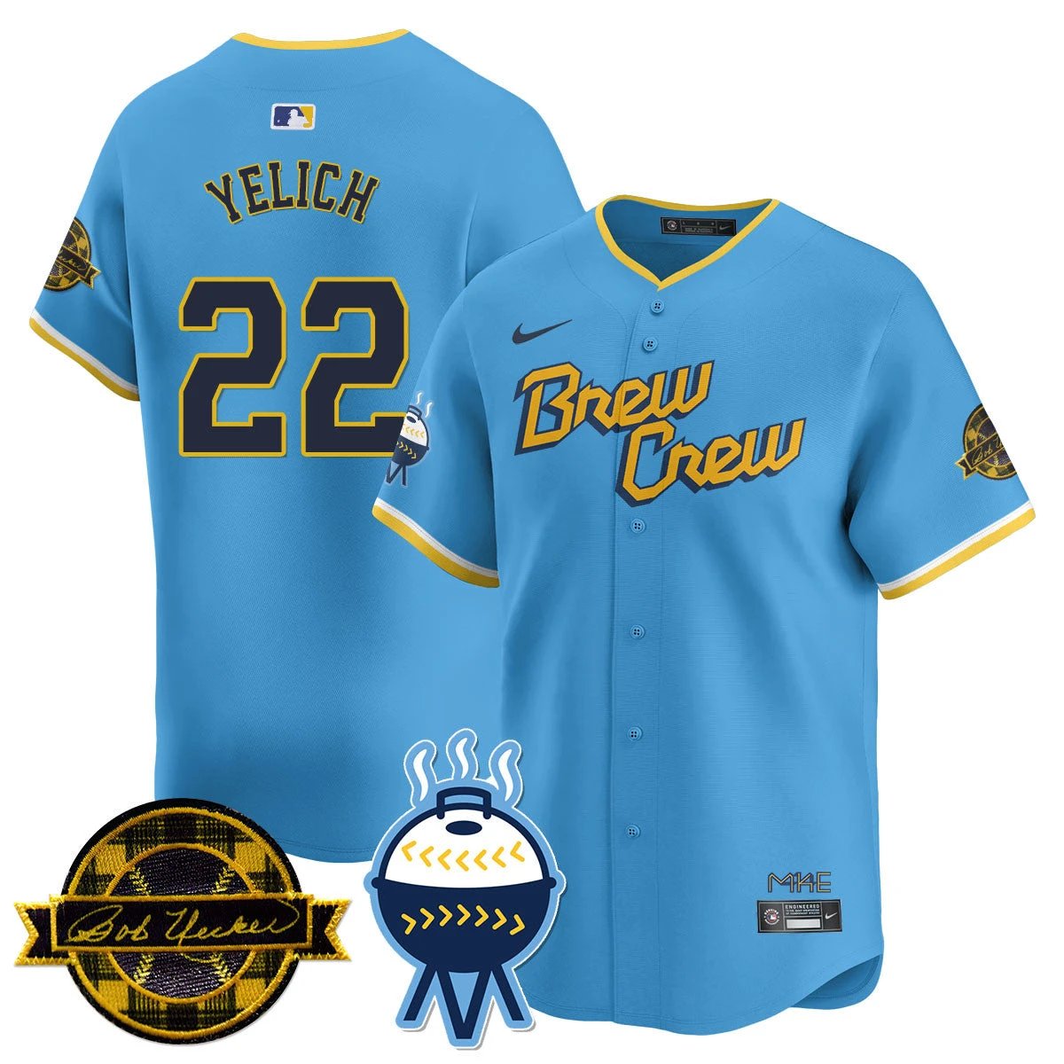 MIL 2026 Limited Jersey - Bob Uecker Patch - All Stitched by Milwaukee Brewers