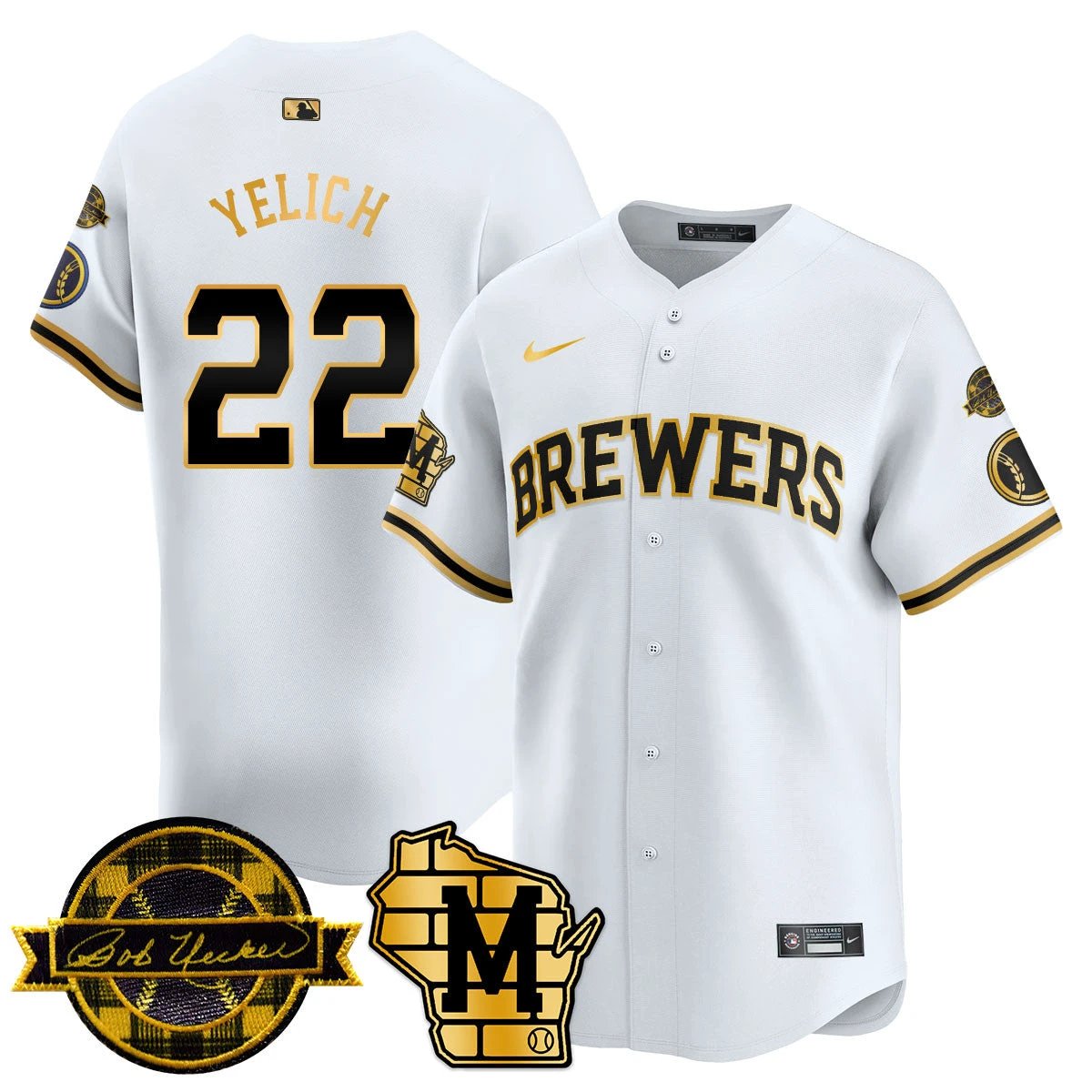 MIL 2026 Limited Jersey - Bob Uecker Patch - All Stitched by Milwaukee Brewers