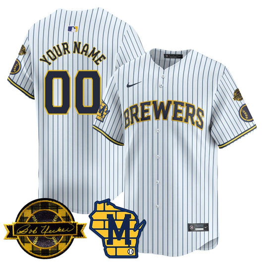 Custom Name/Number MIL 2025 Limited Jersey - Bob Uecker Patch - All Stitched by Milwaukee Brewers