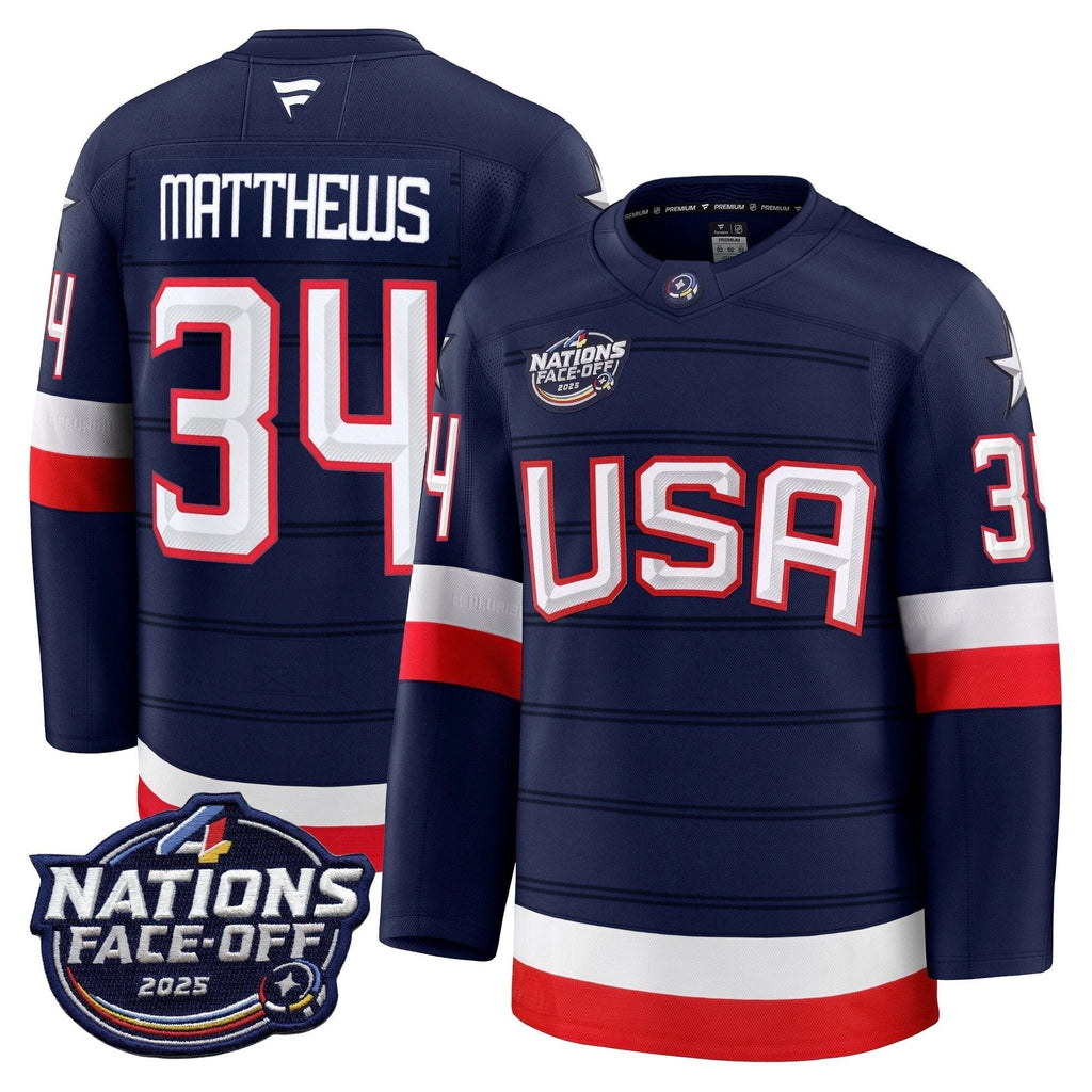 Men USA 4 Nations Face-Off 2025 Premium Jersey - All Stitched by usa