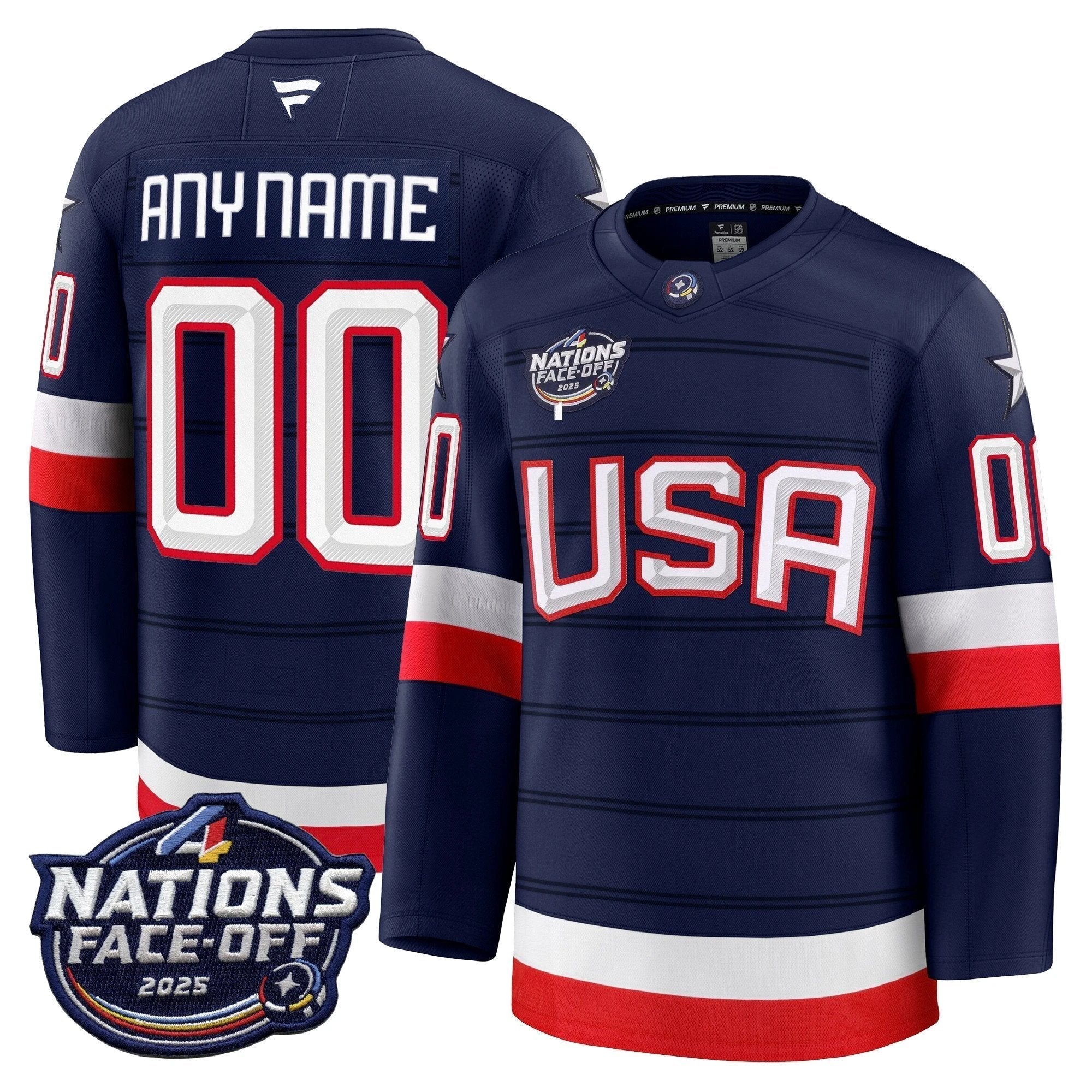 USA 4 Nations Face-Off 2025 Premium Custom Jersey - All Stitched by usa